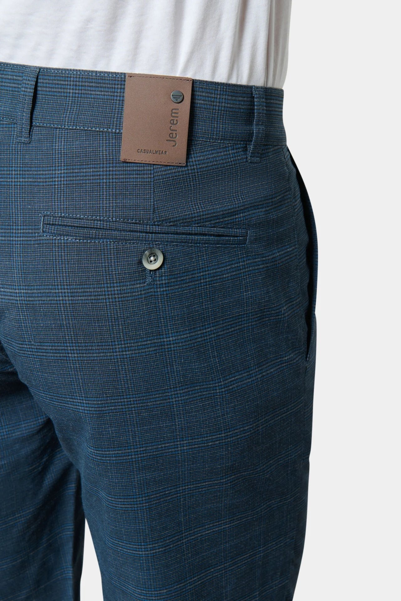 Bermuda stretch carreaux Jerem, coupe droite, poches italiennes