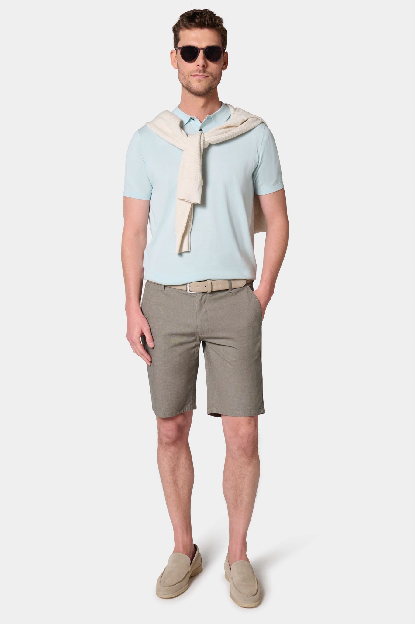 Jerem — Bermuda en tissu dobby texturé
