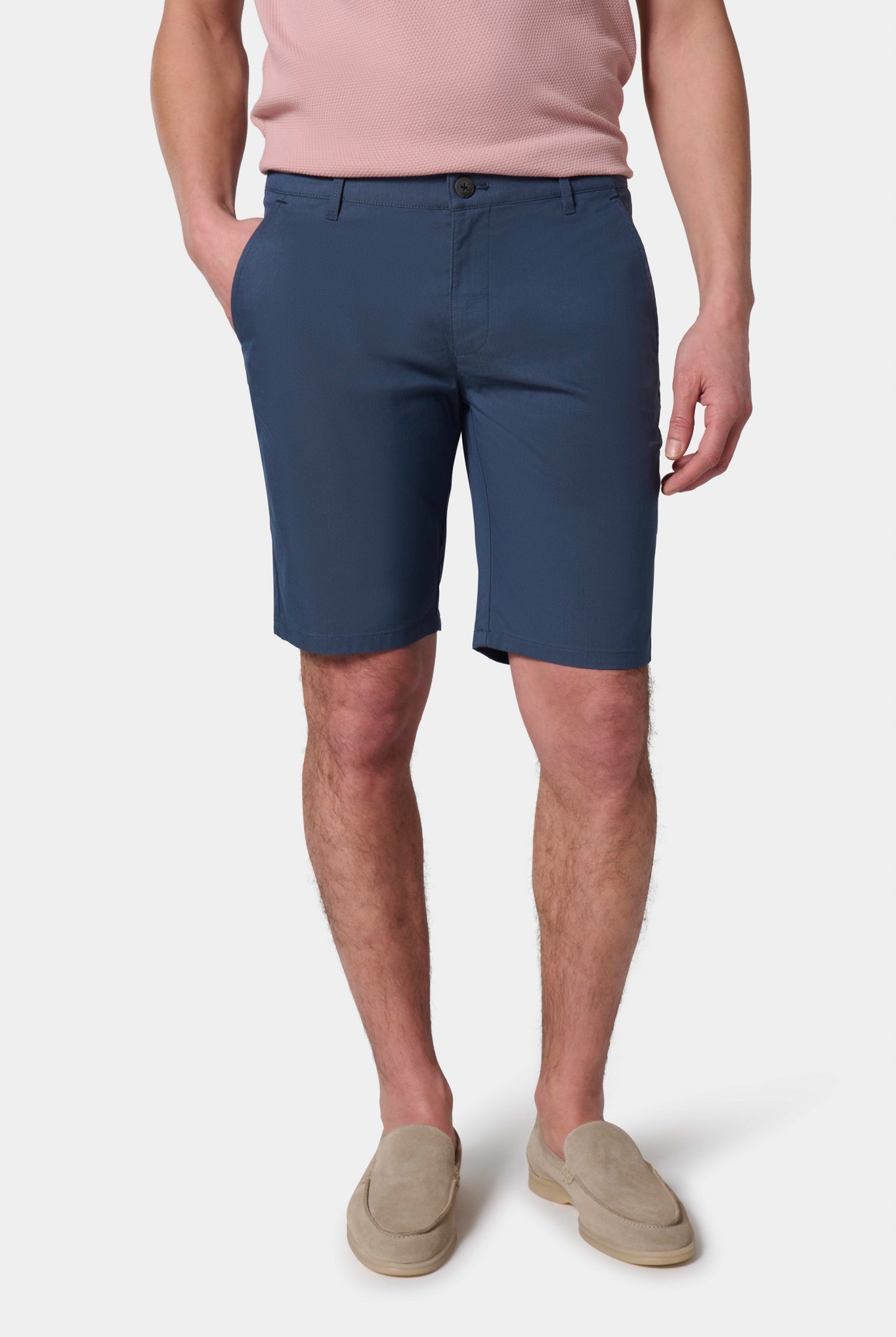 Bermuda en coton Jerem, poches italiennes, coloris bleu marine