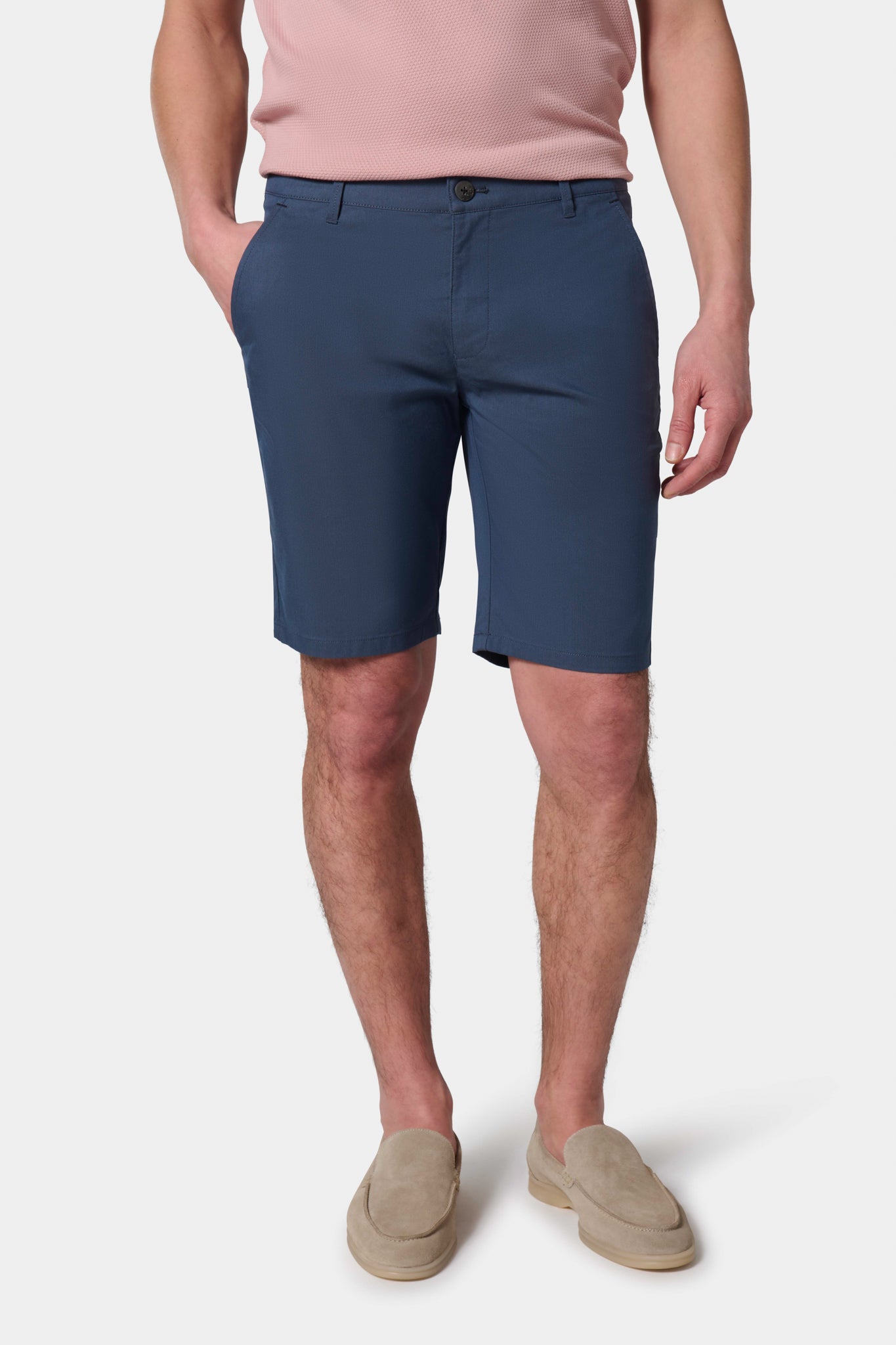 Bermuda en coton Jerem, poches italiennes, coloris bleu marine