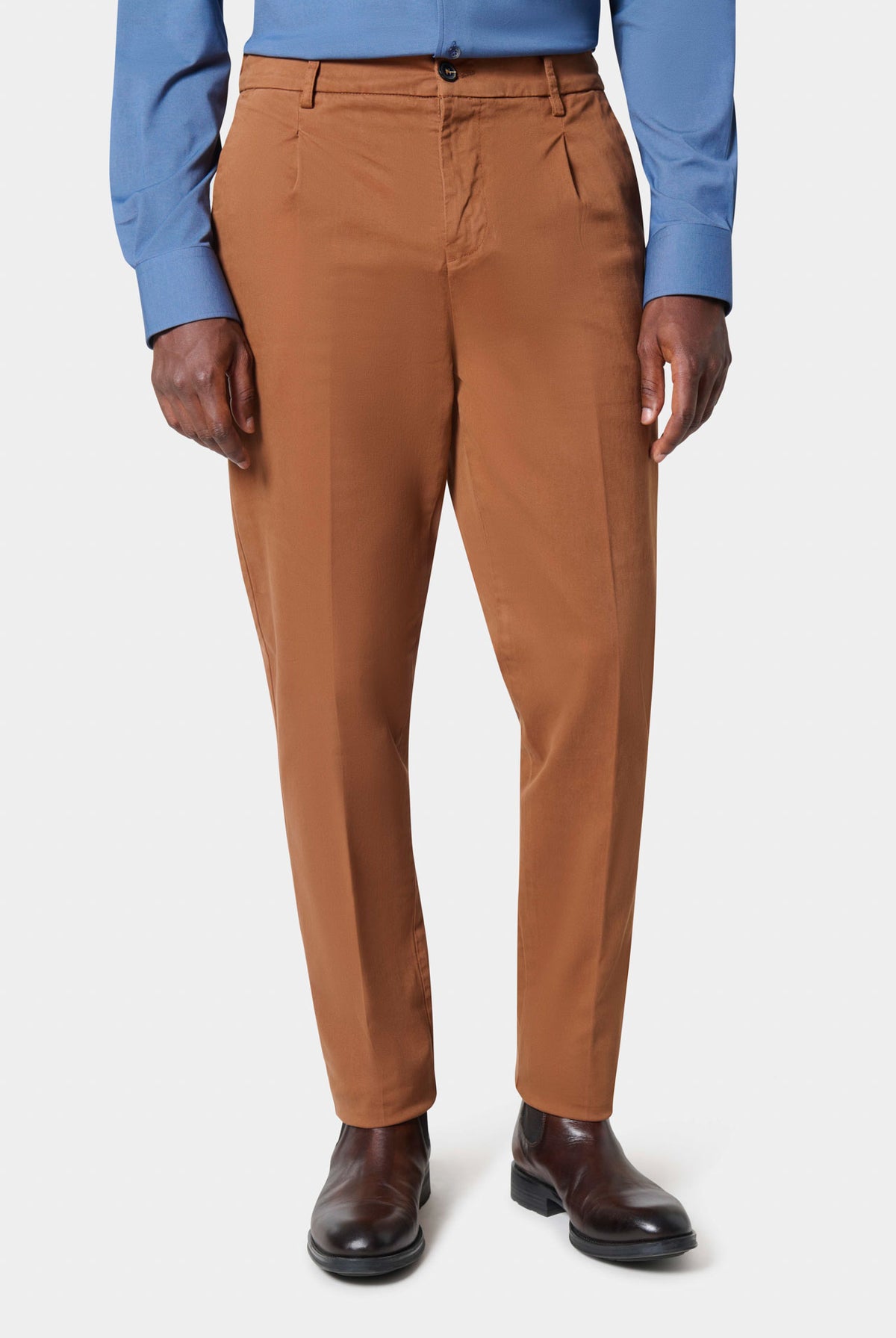 Pantalon ajusté en twill de coton stretch Jerem Paris