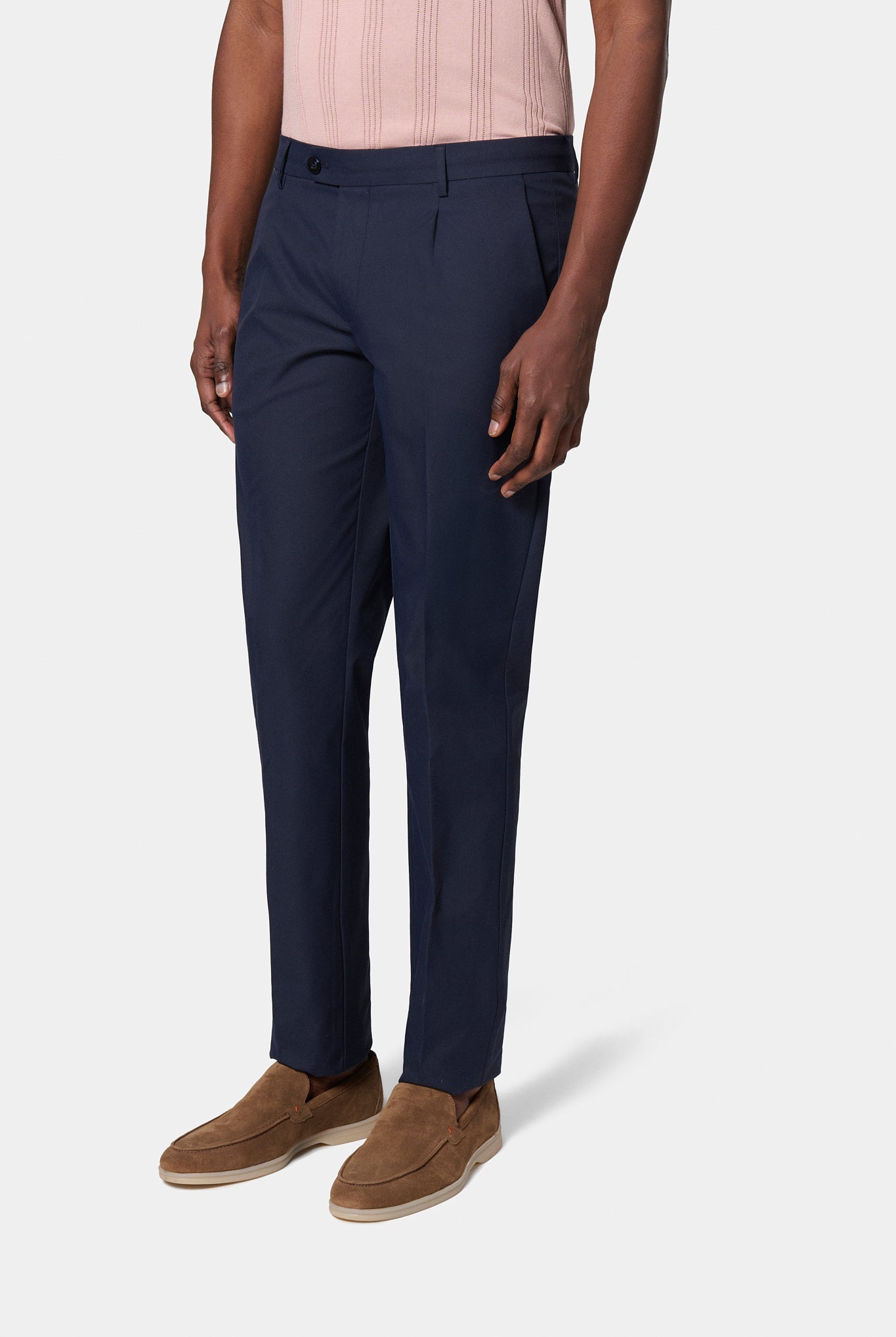 Pantalon classique à pince Jerem, coupe droite, ceinture sartoriale stretch
