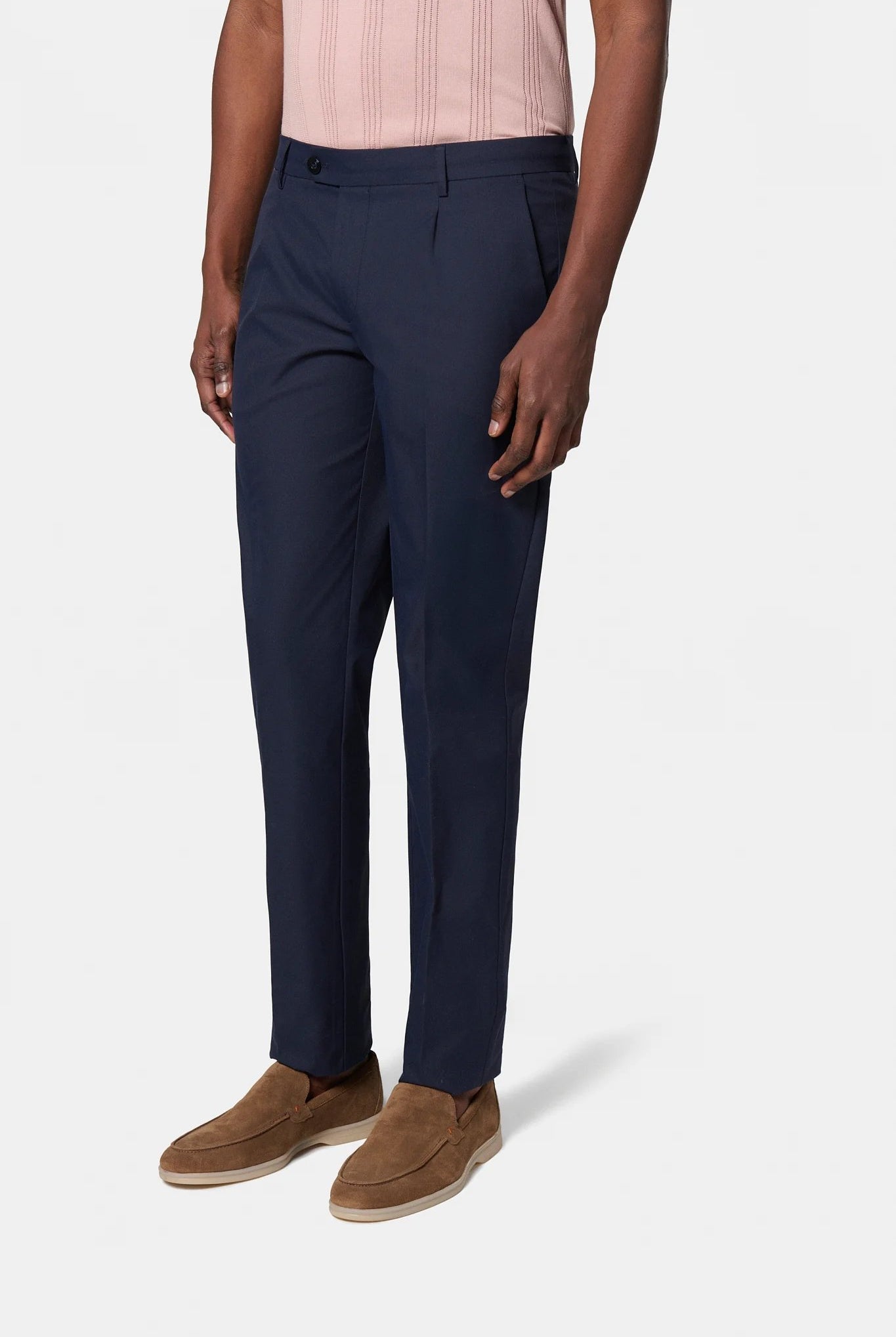 Pantalon classique à pince Jerem, coupe droite, ceinture sartoriale stretch