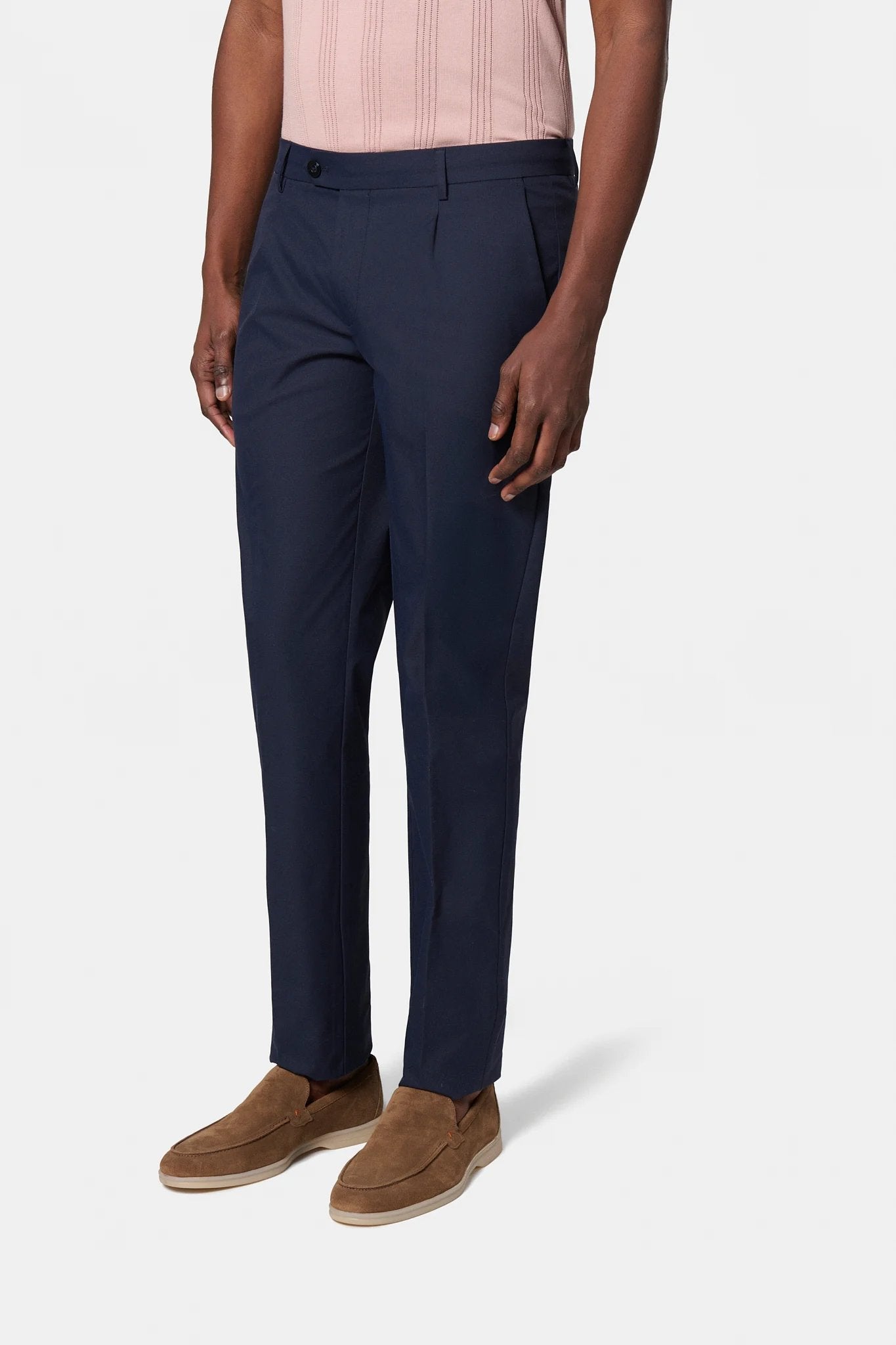 Pantalon classique à pince Jerem, coupe droite, ceinture sartoriale stretch