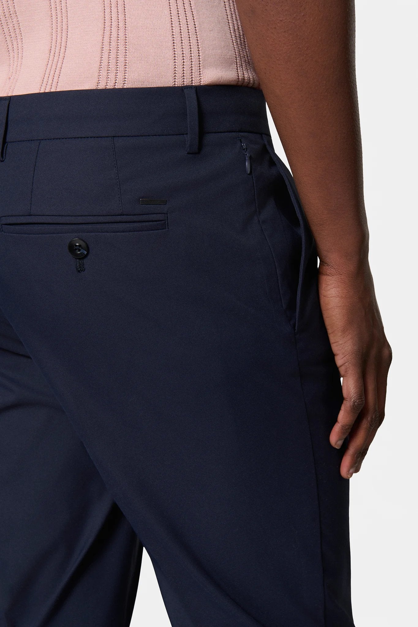 Pantalon classique à pince, gabardine technique Jerem, ceinture sartoriale stretch