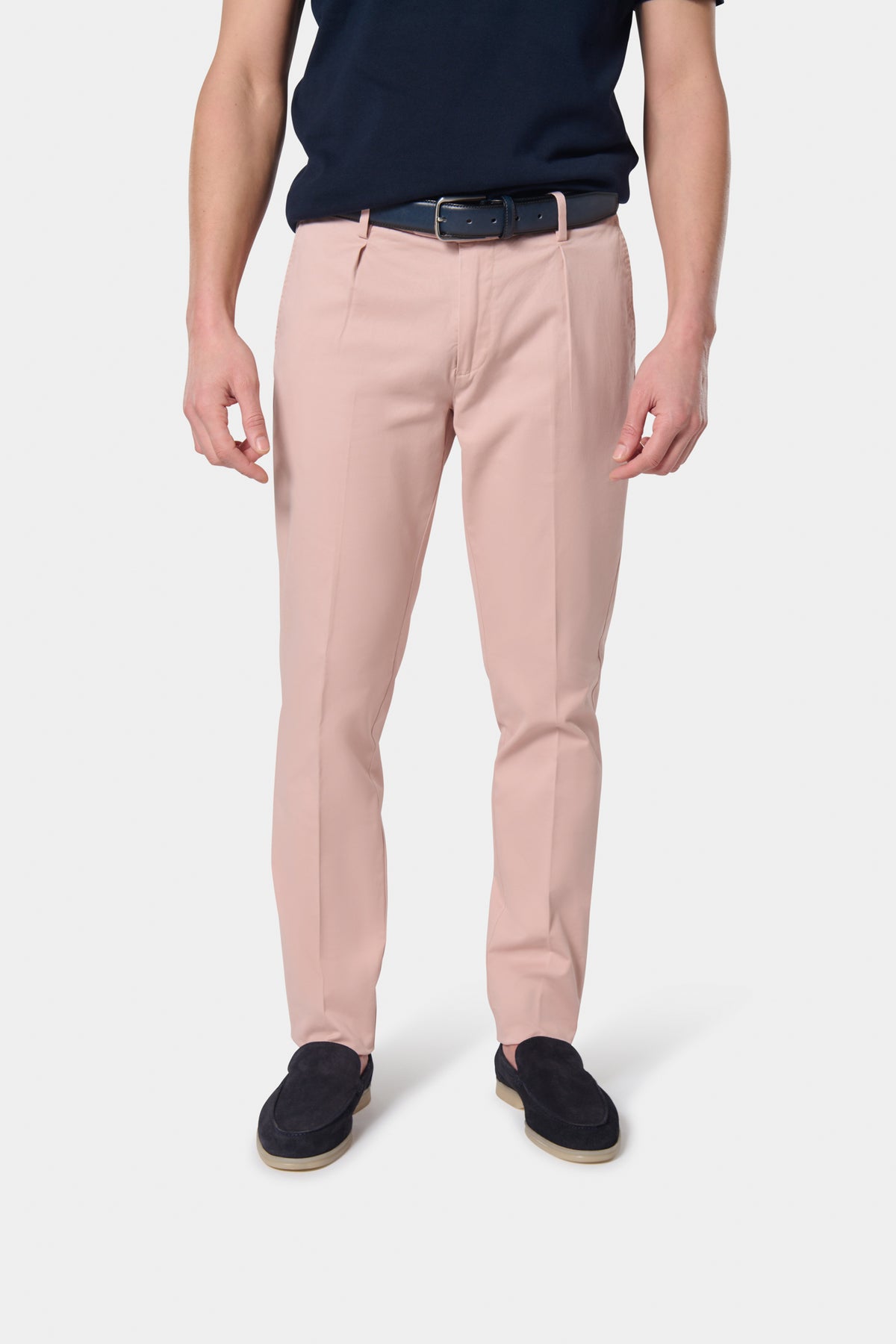 Pantalón clásico de pinzas elástico Jerem, cinturilla sastre elástica, cinturilla sastre, bolsillos al bies, color beige