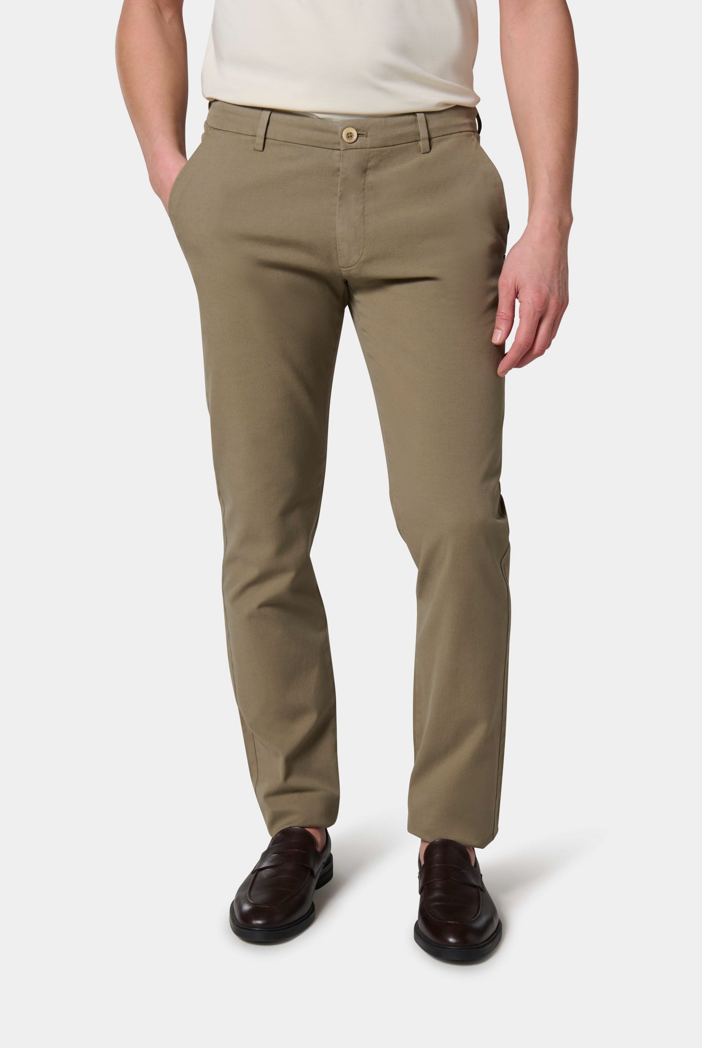 Lin stretch — Pantalon Jerem, poches italiennes, coupe droite