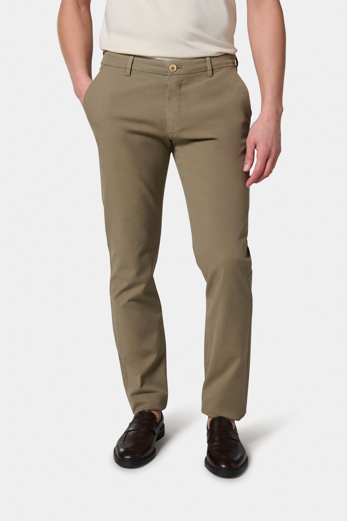 Lin stretch — Pantalon Jerem, poches italiennes, coupe droite