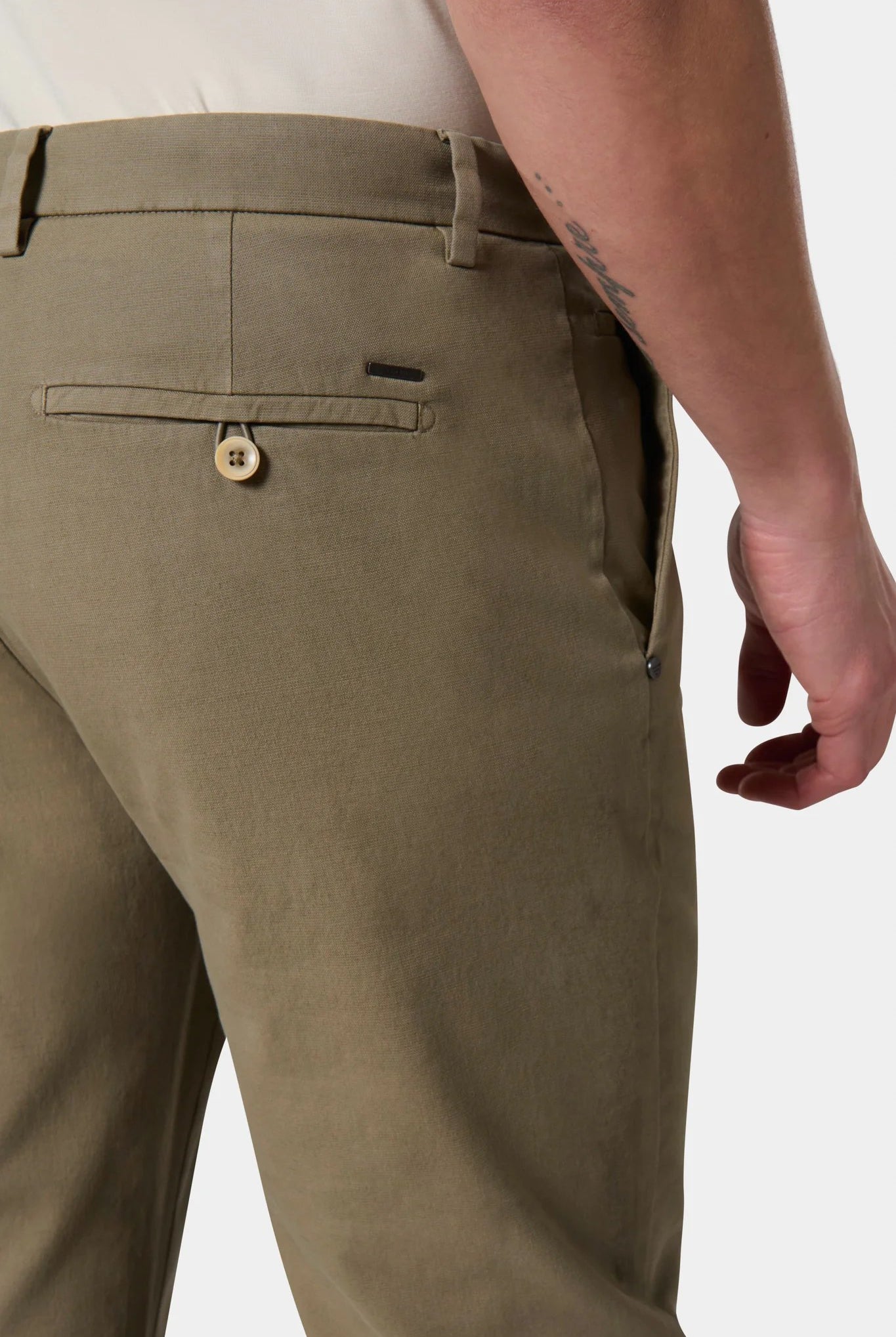 Pantalon Jerem, coupe droite, ceinture sartoriale stretch