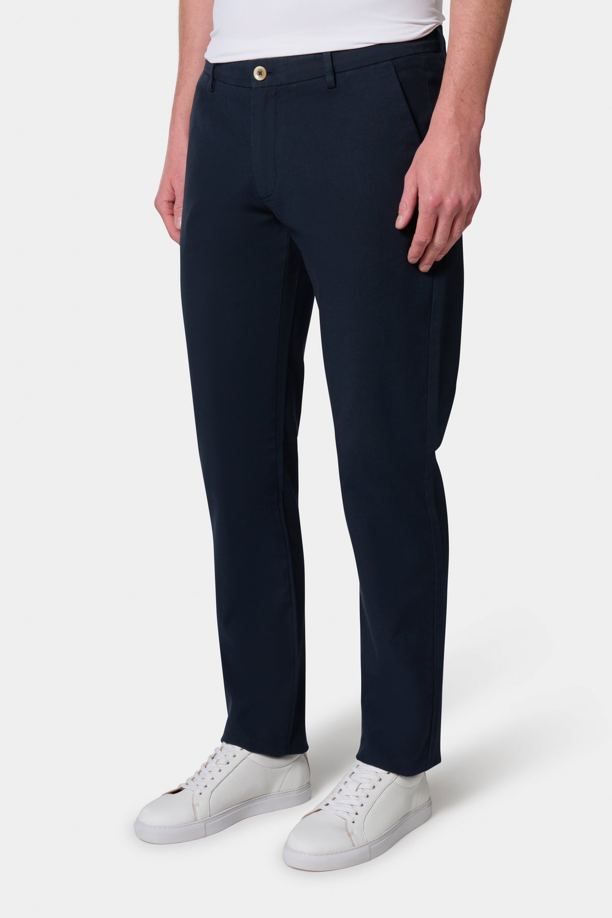 Pantalon en lin stretch Jerem, ceinture sartoriale stretch, ceinture sartoriale, coloris noir