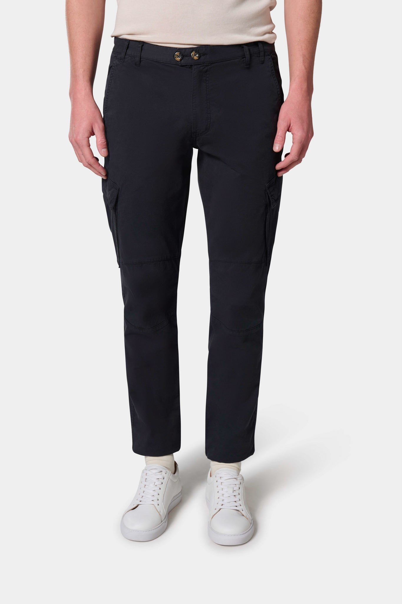 Pantalon cargo en twill Jerem, poches italiennes, coloris noir