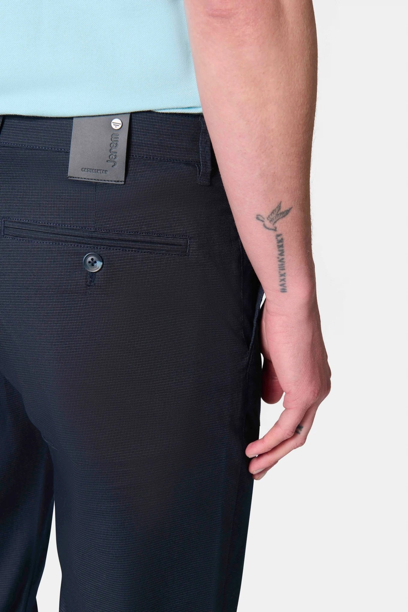 Pantalon de ville stretch, sergé Jerem, coupe droite, poches italiennes