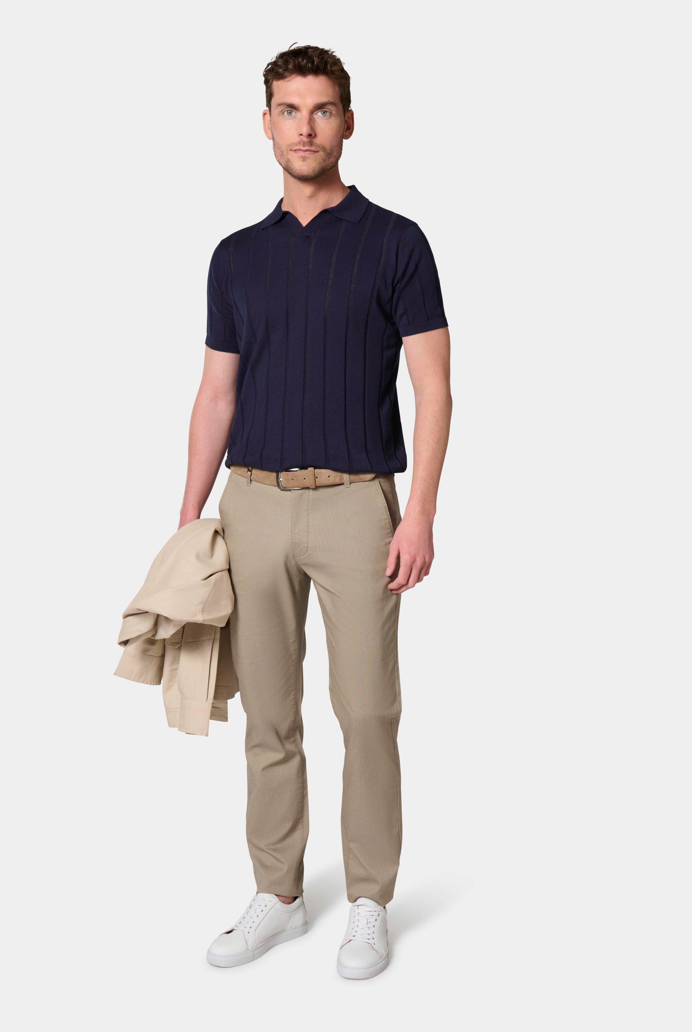 Pull zippé col polo Jerem, col chemise vue 6