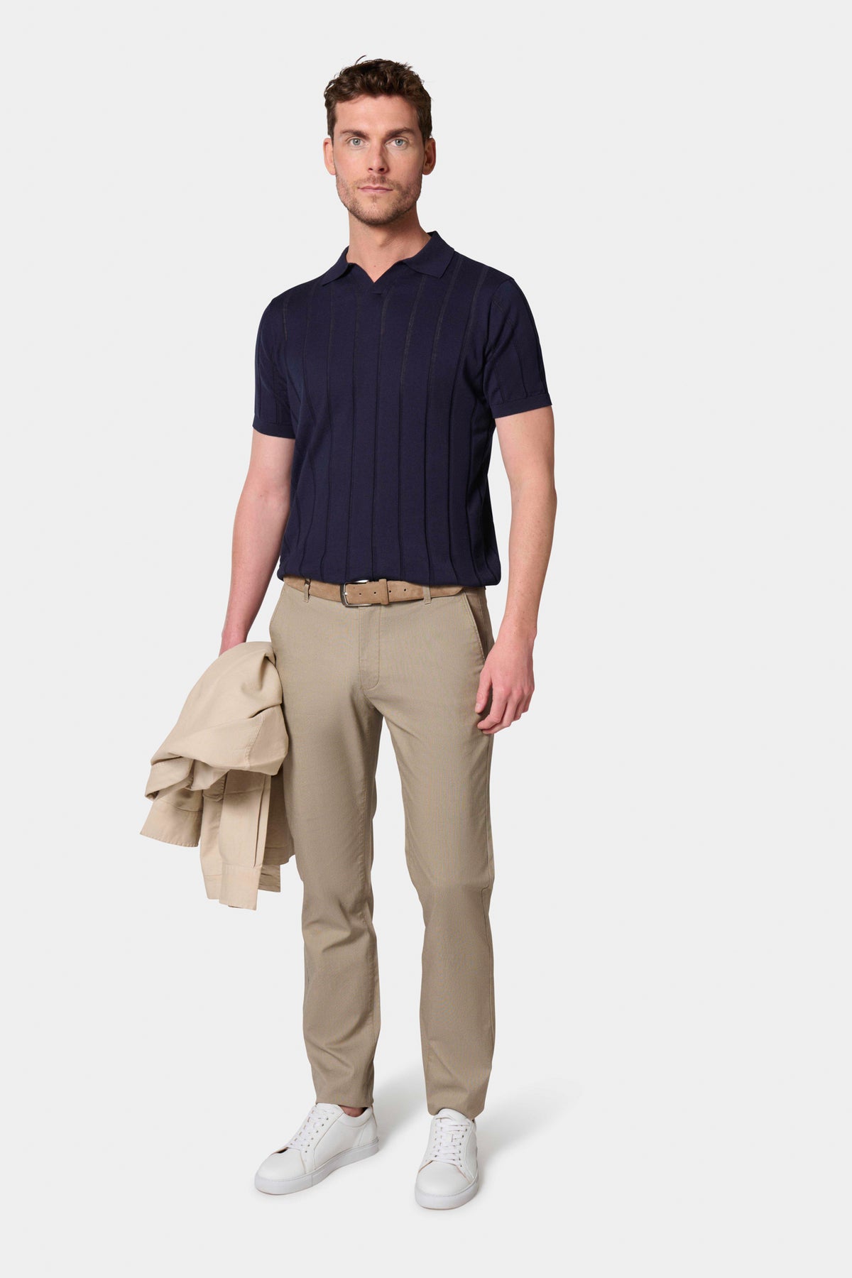 Pull zippé col polo Jerem, col chemise vue 6