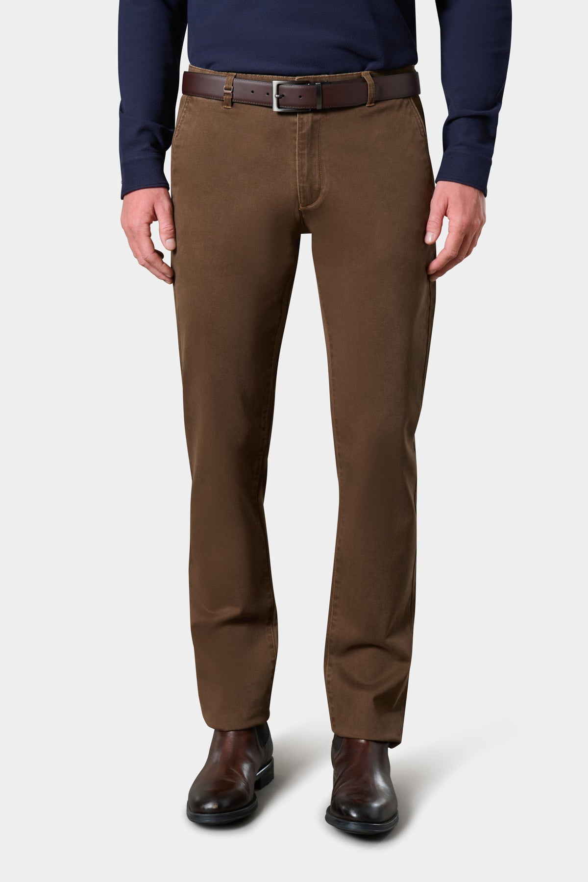 City trousers in washed cotton gabardine