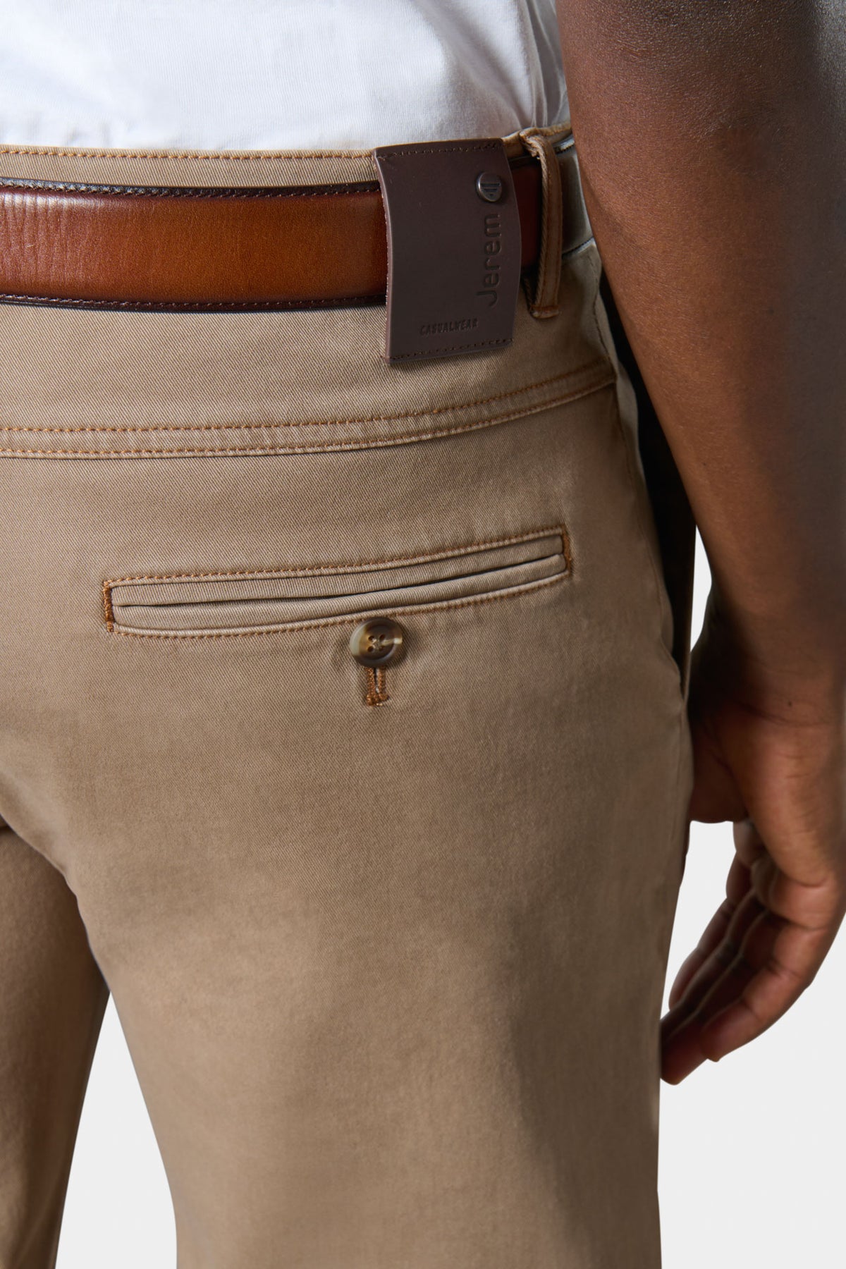 City trousers in washed cotton gabardine