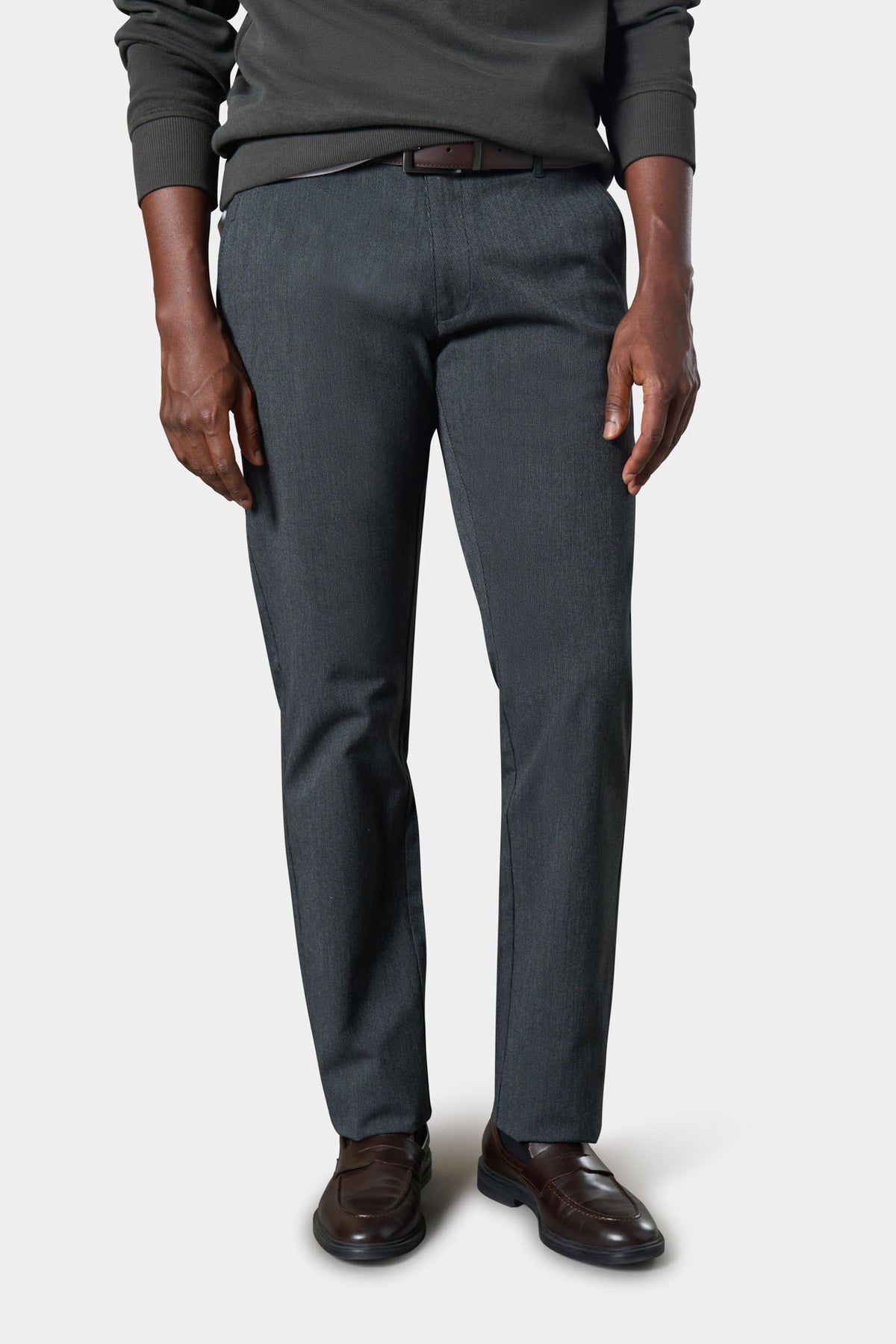City trousers in stretch gabardine with subtle pattern