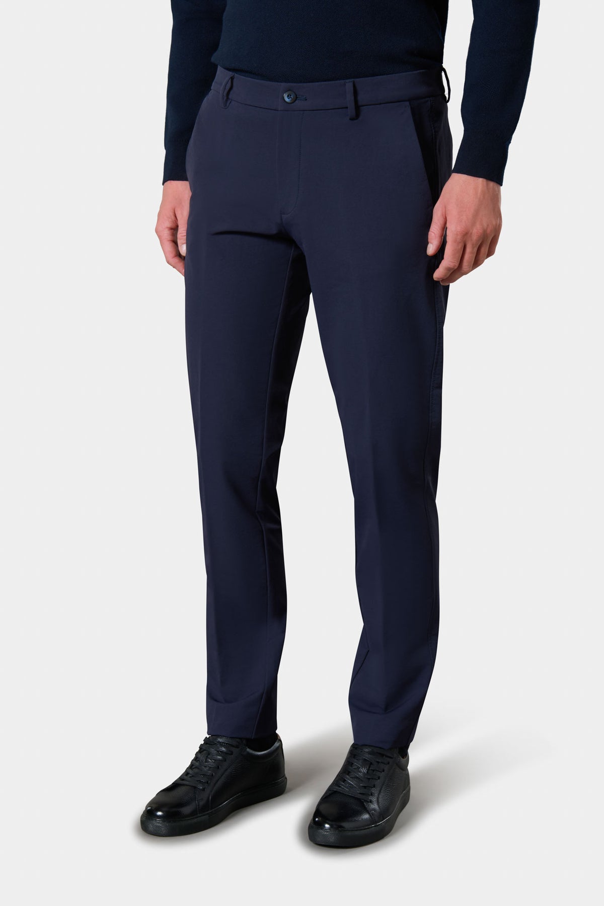 Pantalón con pinzas de pernera estrecha en punto técnico Jerem