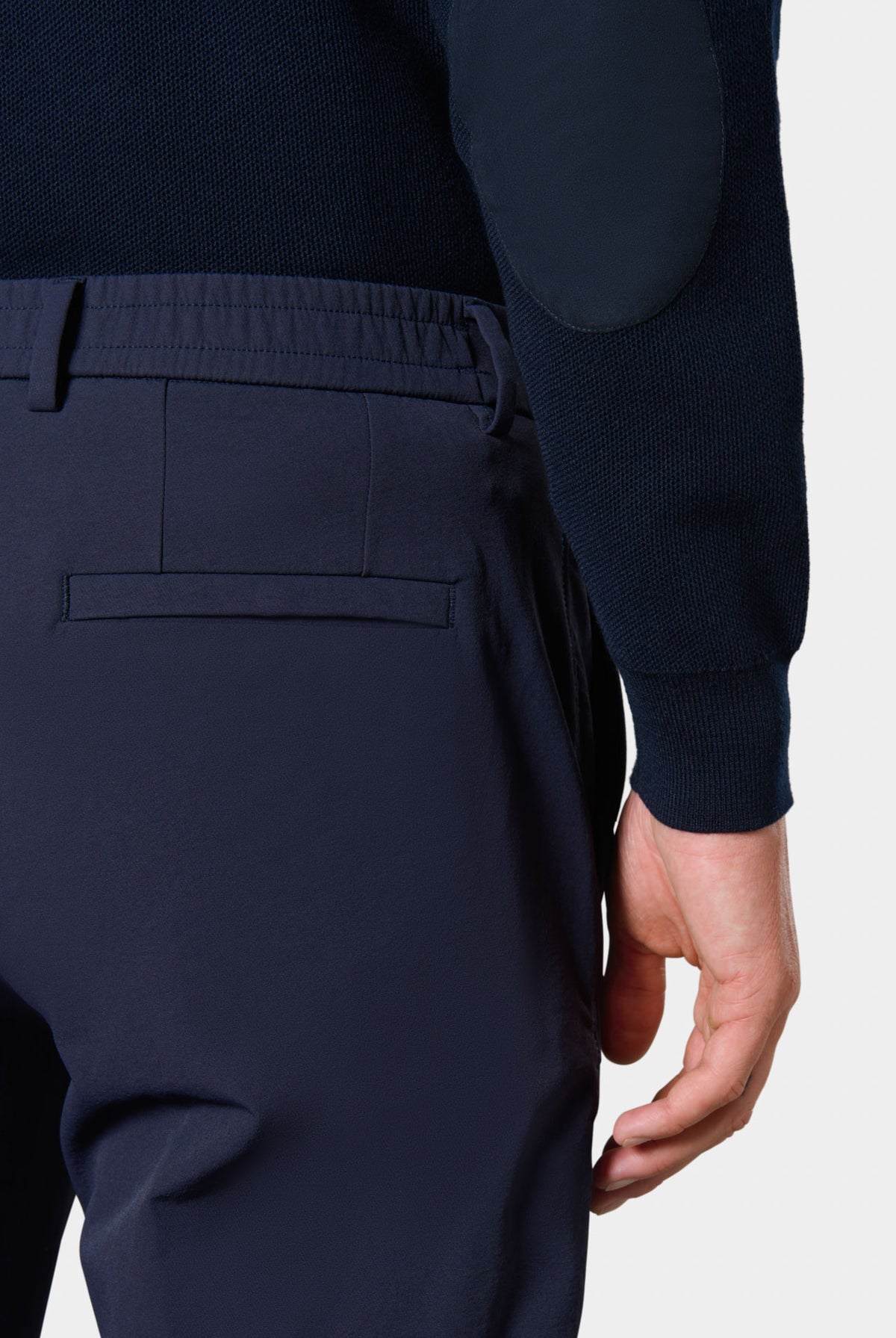 Tapered pleated trousers in technical knit Jerem – view 3