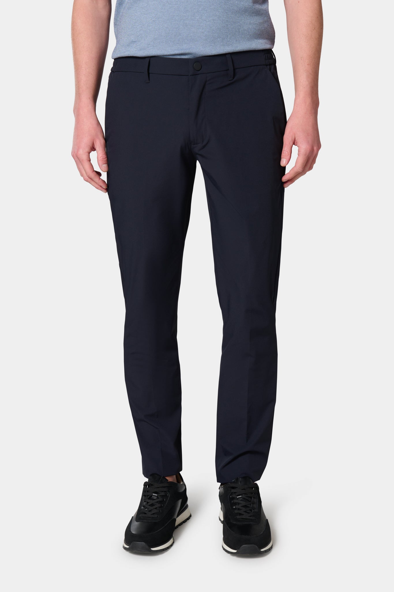 Pantalon technique coupe ajustée Jerem, coupe ajustée, poches italiennes, coloris noir