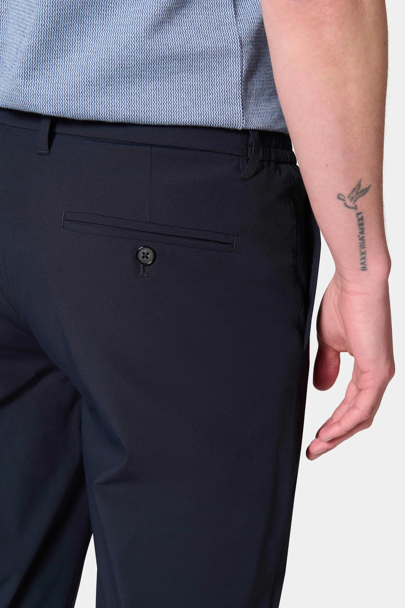 Pantalon technique Jerem, coupe ajustée, poches italiennes, coloris noir