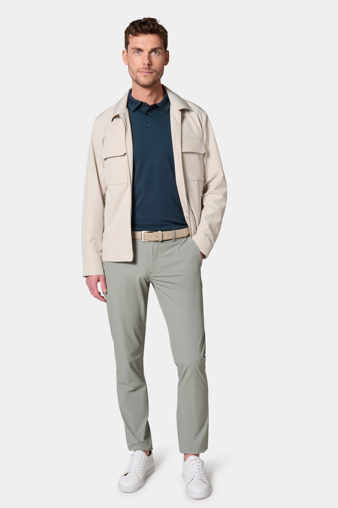 Pantalon technique Jerem, poches italiennes, coupe ajustée, coloris gris
