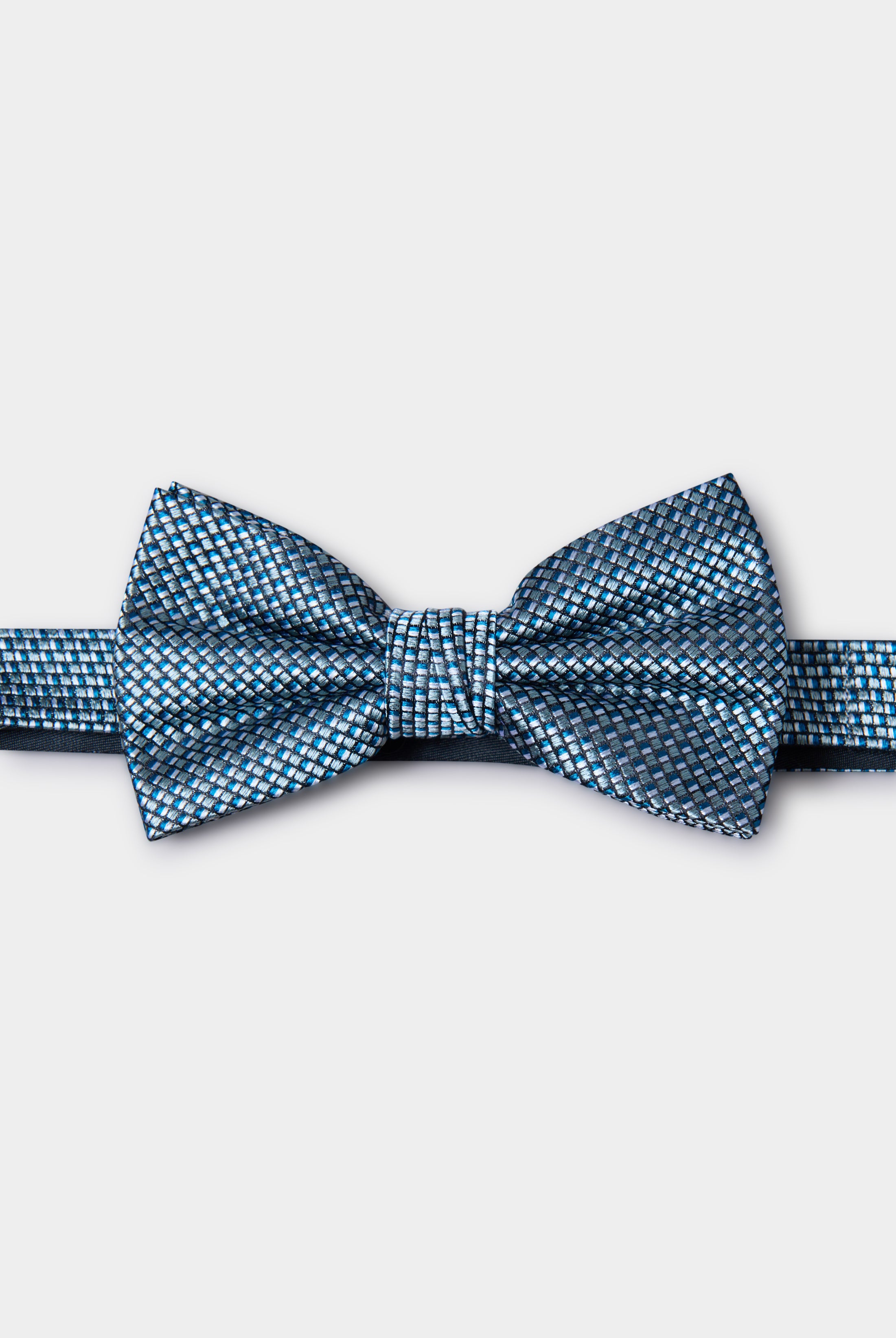 Noeud papillon en soie à micro-motif géométrique Jerem