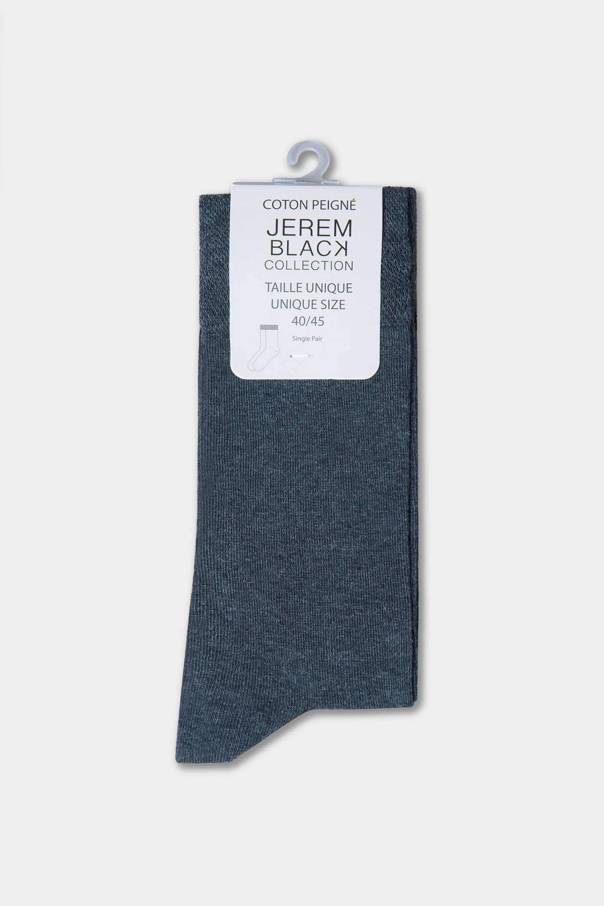 Chaussettes unies en coton peigné, coloris gris — Jerem Paris