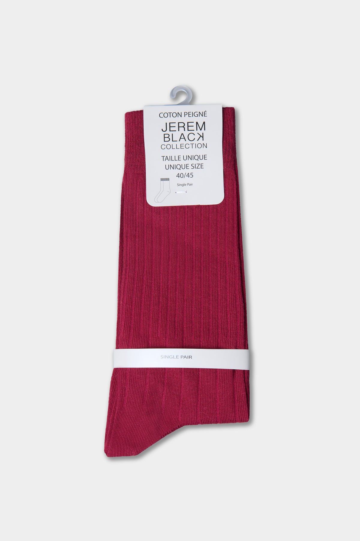 Chaussettes côtelées en coton peigné