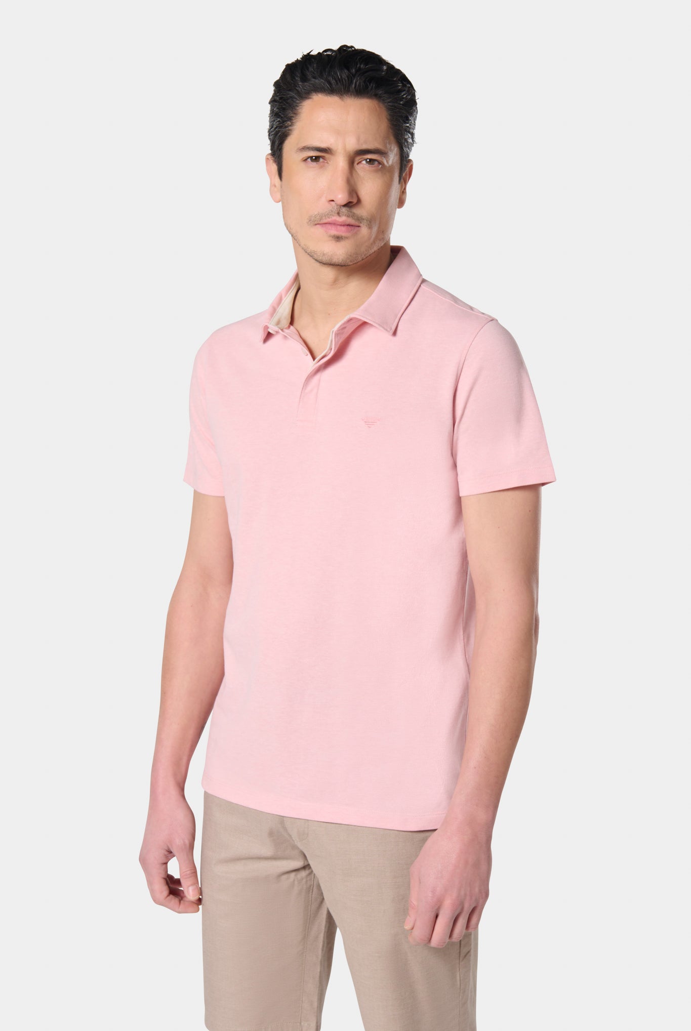Polo, piqué coton manches courtes Jerem, manches courtes, coupe confortable, coloris rose poudré