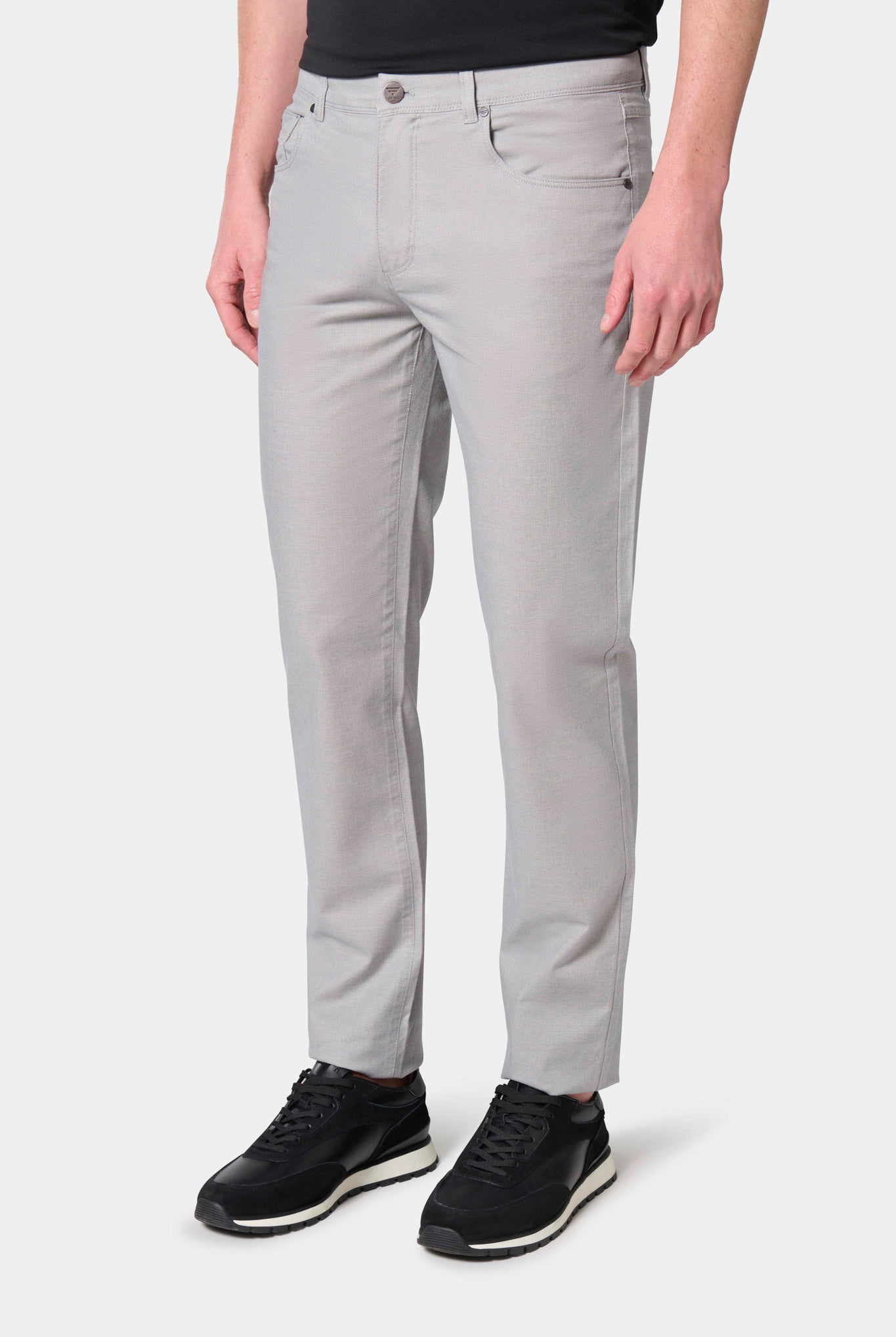 Pantalon 5 poches, coton stretch Jerem, coupe droite, poches plaquées surpiquées