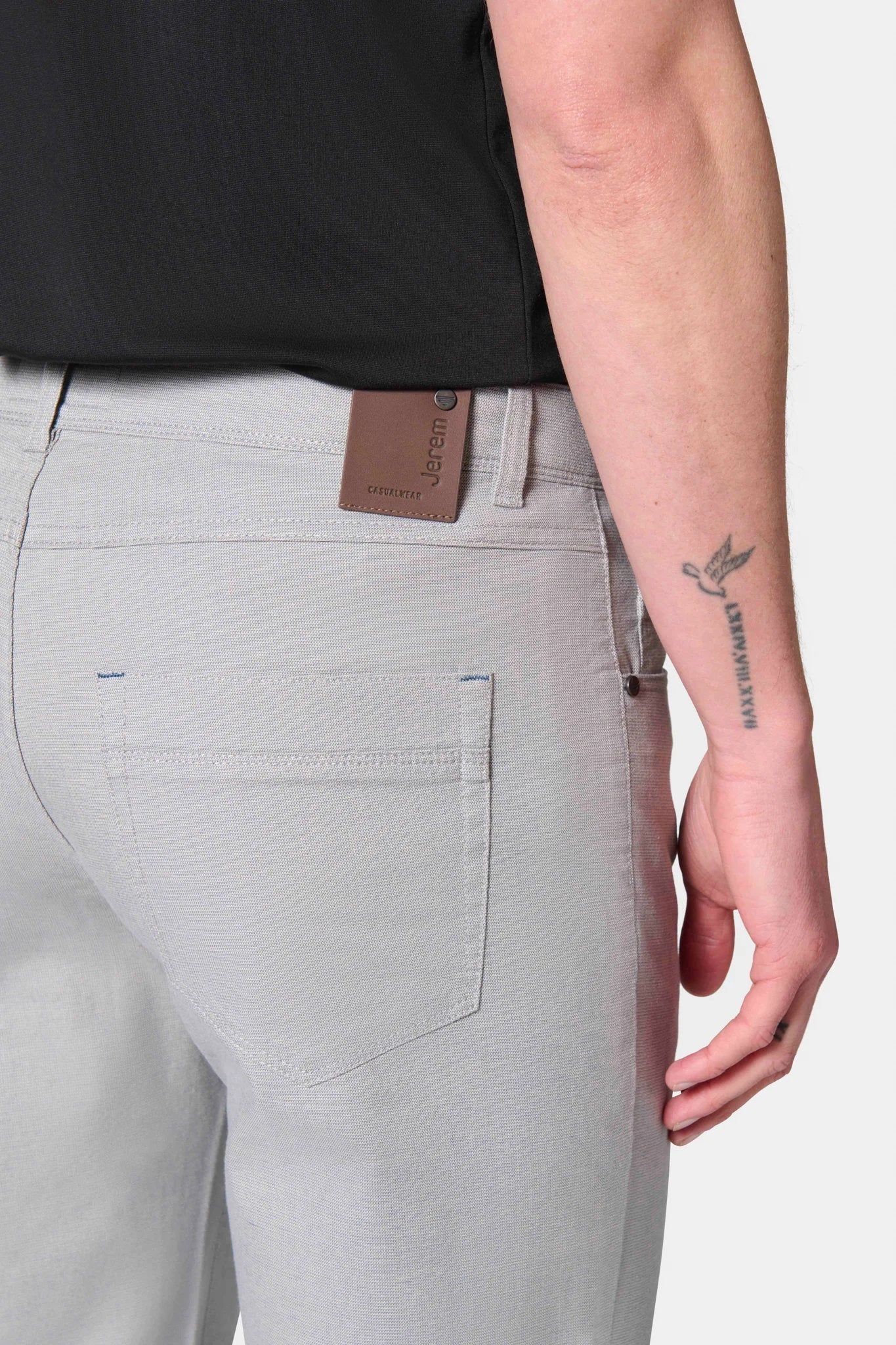 Coton stretch — Pantalon 5 poches Jerem, poches plaquées surpiquées