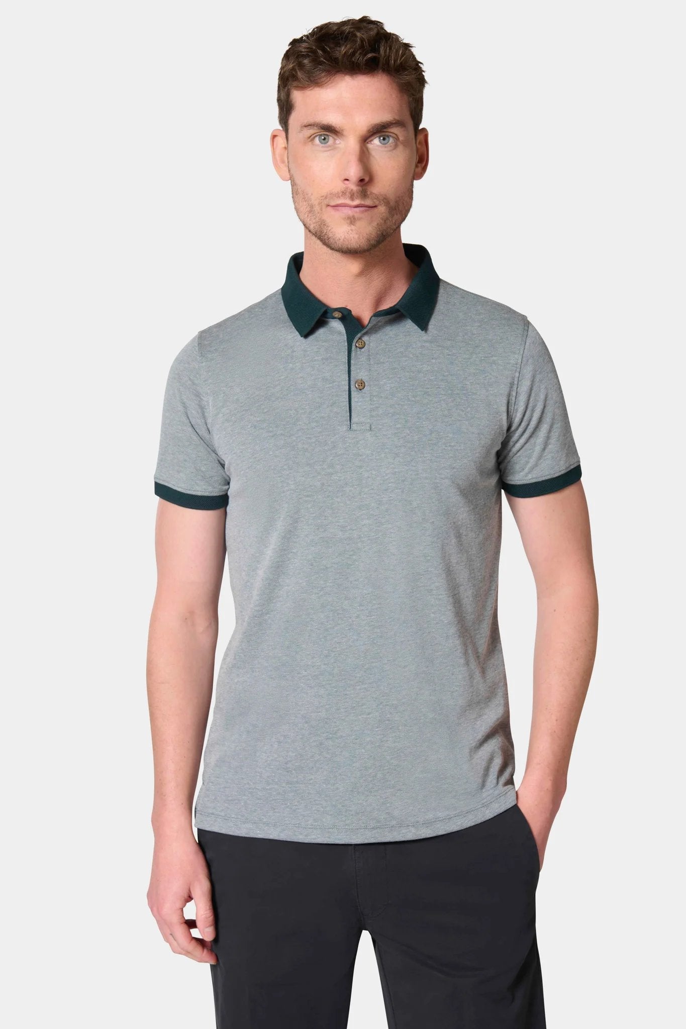Tissu COOLMAX® manches courtes — Polo Jerem, col polo, manches courtes