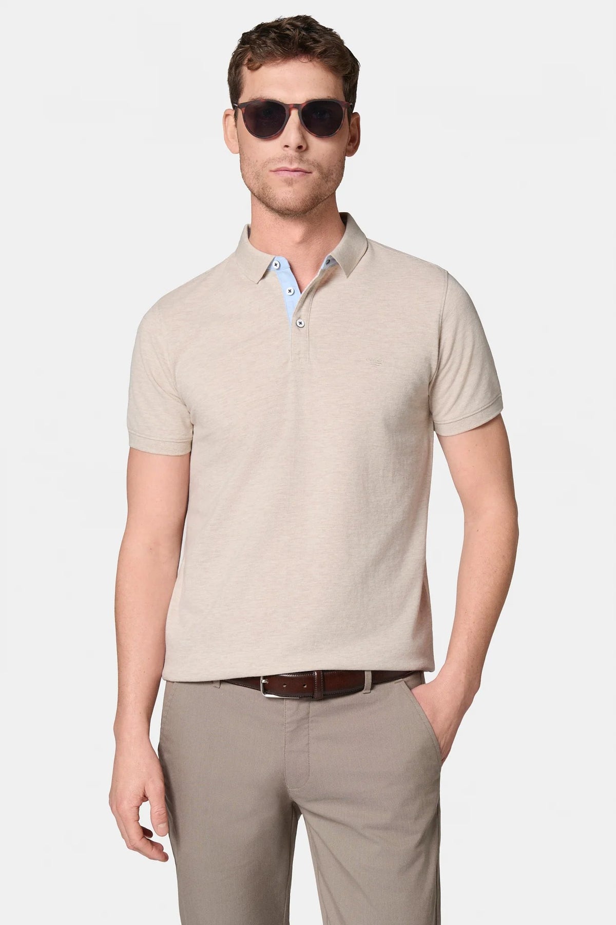 Jerem short-sleeved button polo, polo collar, short sleeves