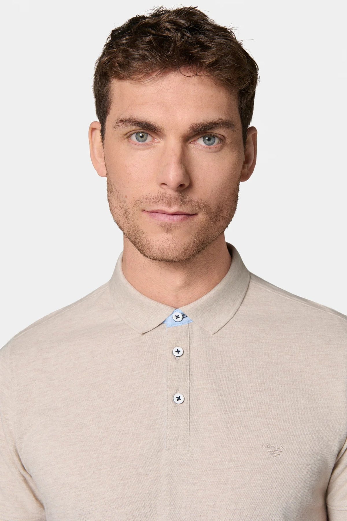 Jerem short-sleeved buttoned polo shirt, polo collar