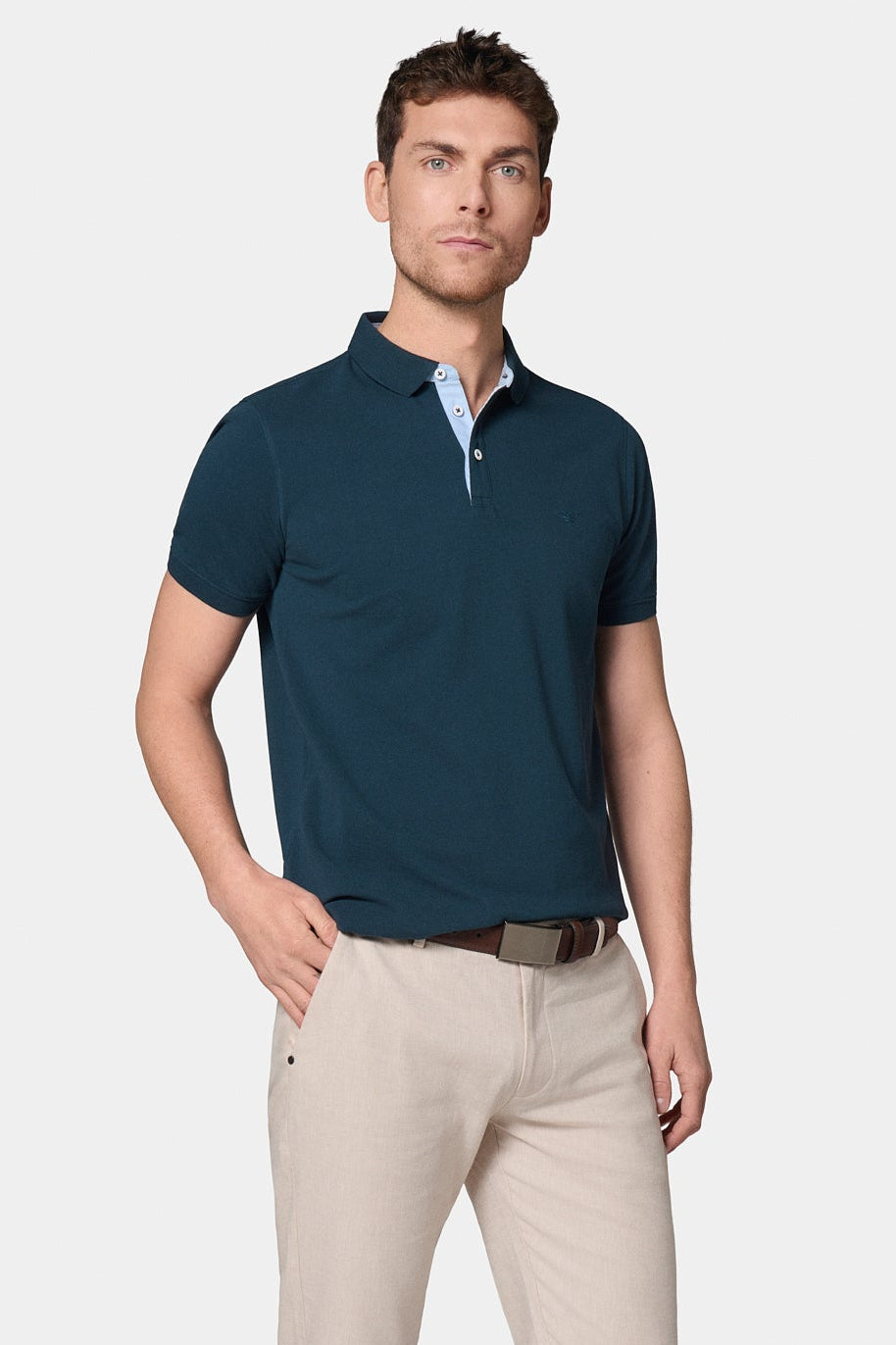 Jerem short-sleeved button polo, polo collar, short sleeves, comfort fit