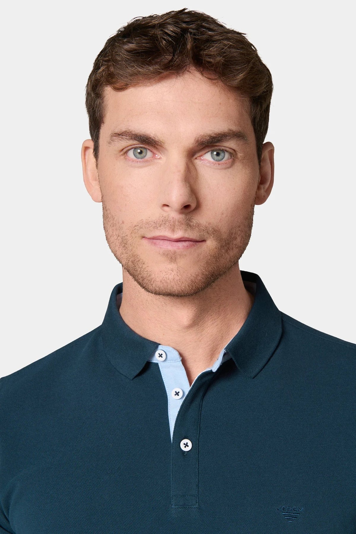 Jerem short-sleeved button polo, comfort fit, polo collar