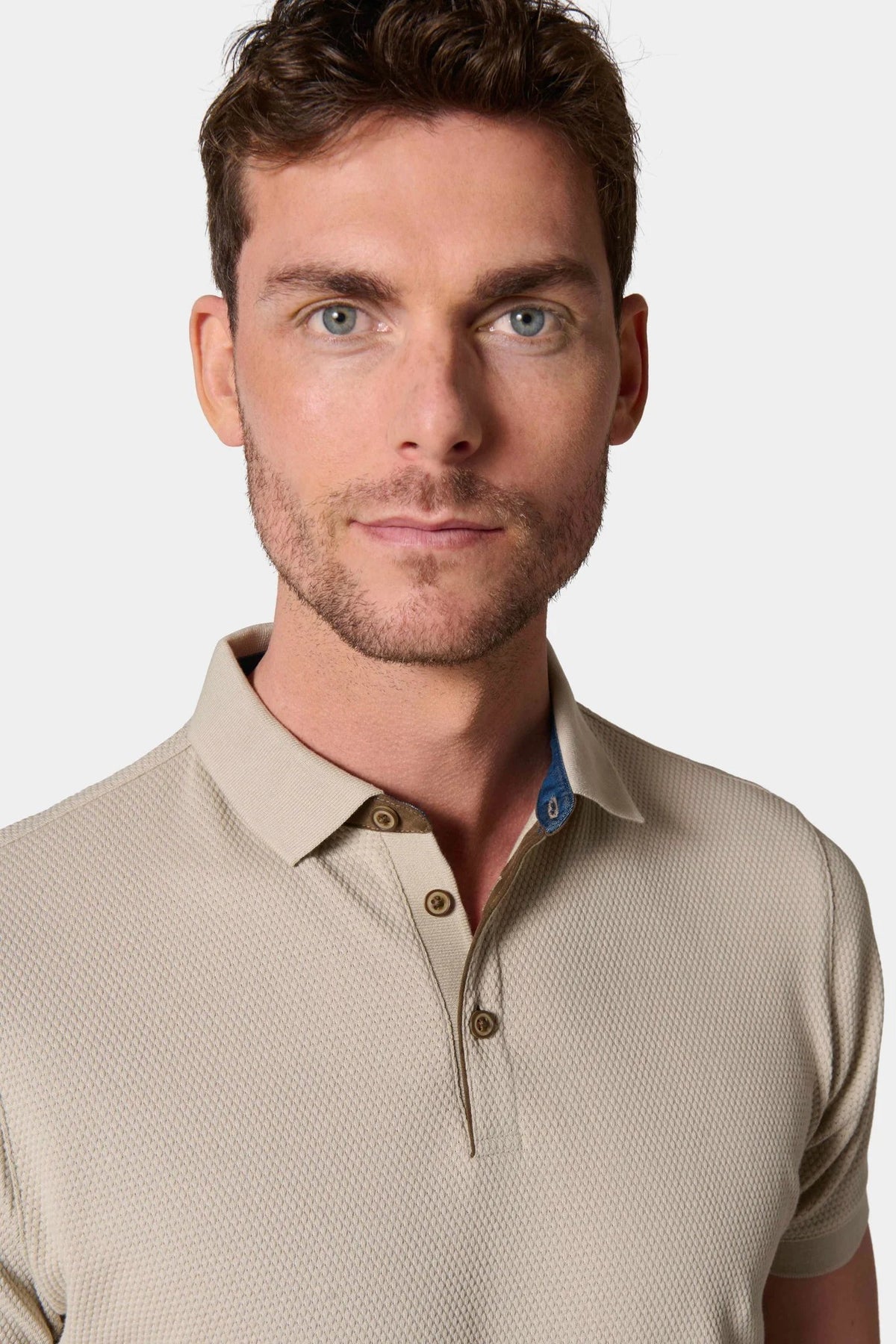 Polo en coton jacquard manches courtes, Jerem