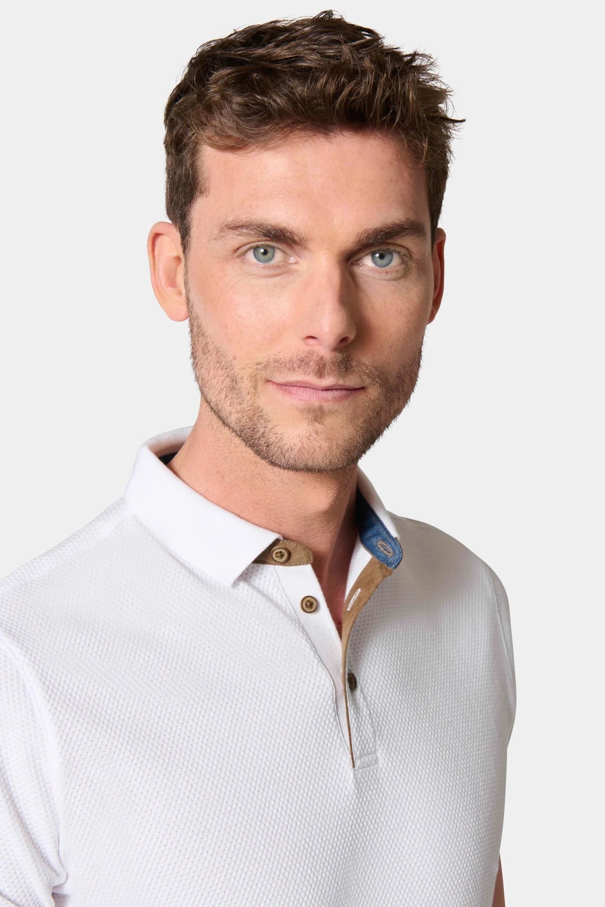 Polo, coton jacquard manches courtes Jerem, coupe confortable, col polo