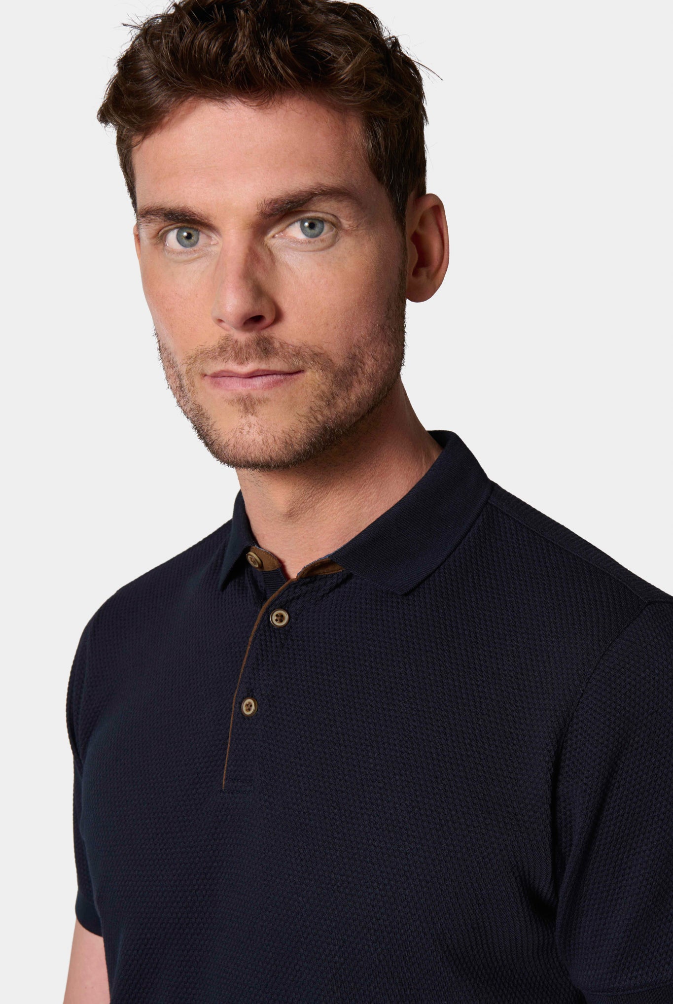 Polo, coton jacquard manches courtes Jerem, manches courtes, coupe confortable, coloris noir