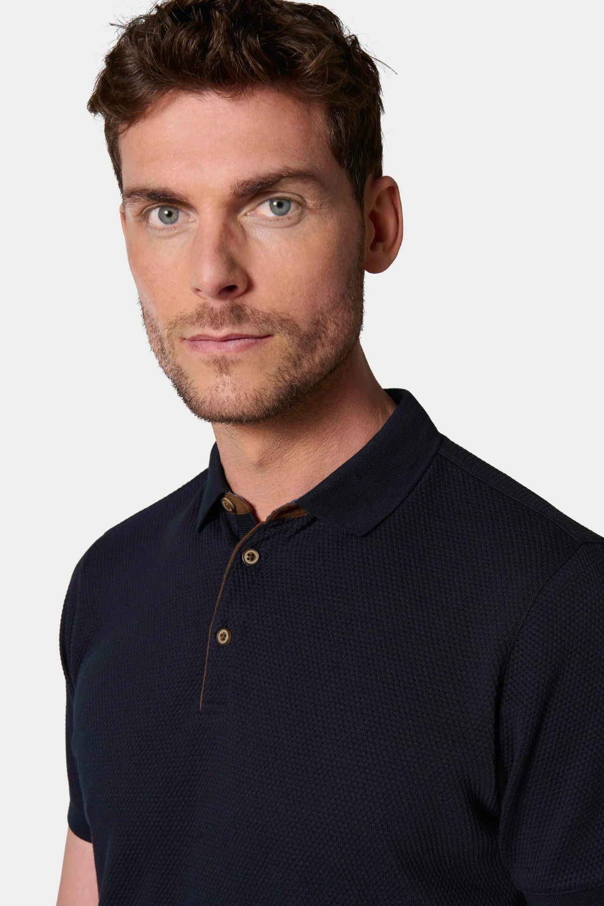 Polo, coton jacquard manches courtes Jerem, manches courtes, coupe confortable, coloris noir