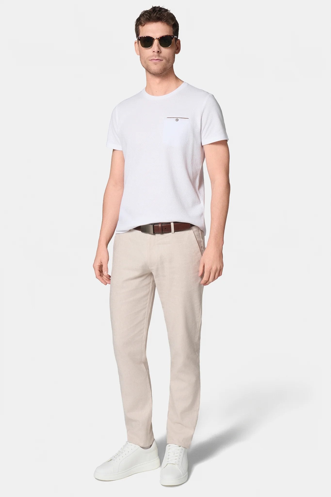 Jacquard — T-shirt Jerem, coupe confortable, poche poitrine