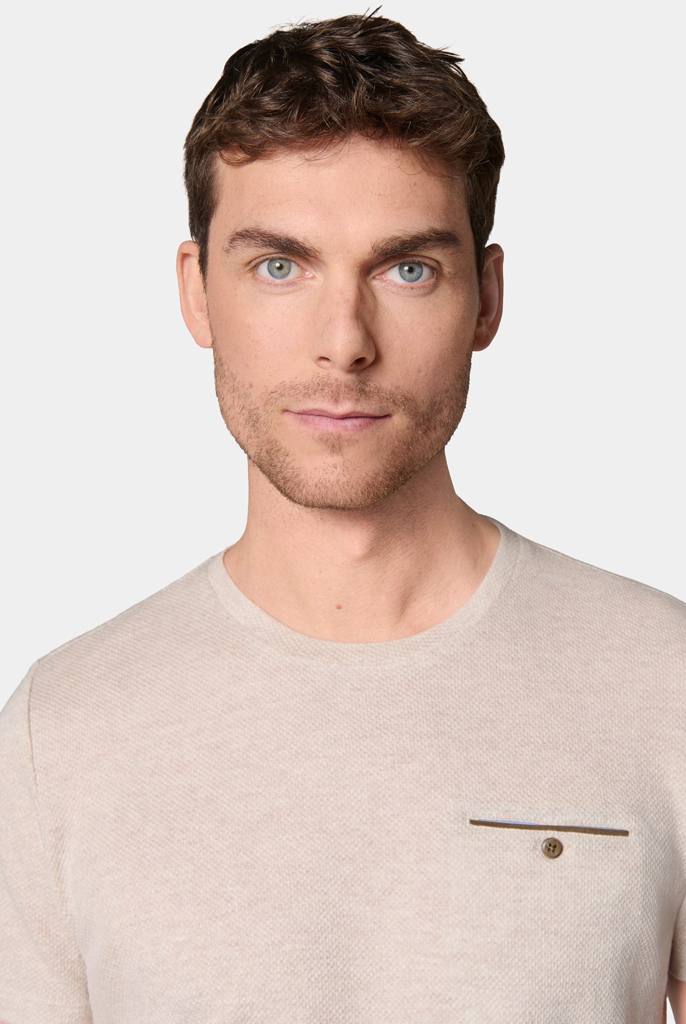T-shirt en jacquard Jerem, manches courtes, coupe confortable