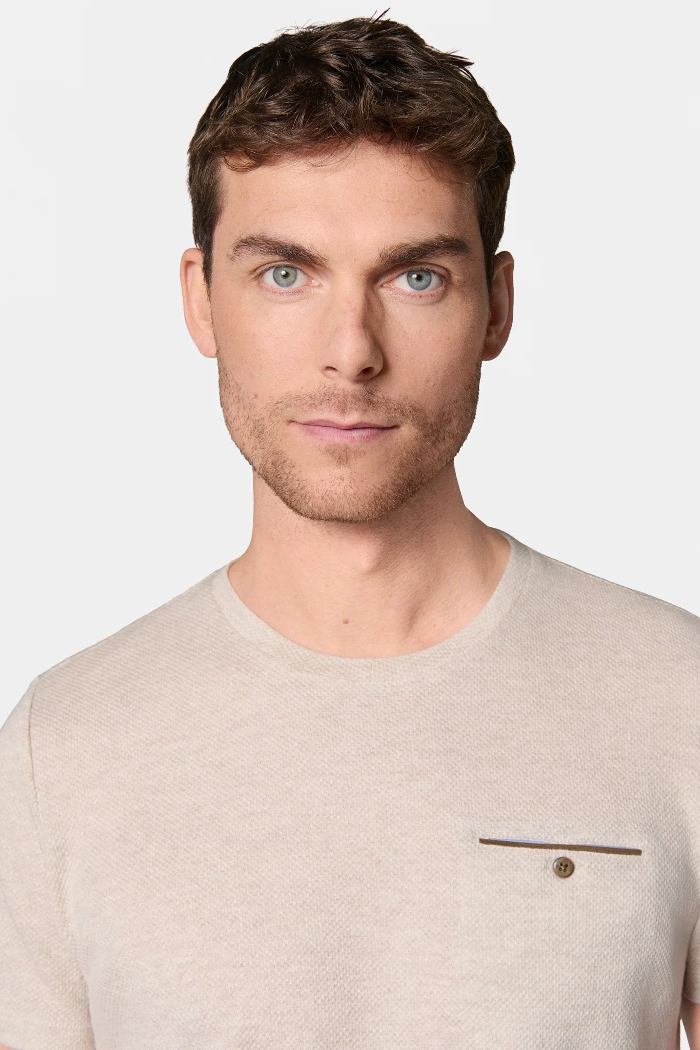 T-shirt en jacquard Jerem, manches courtes, coupe confortable