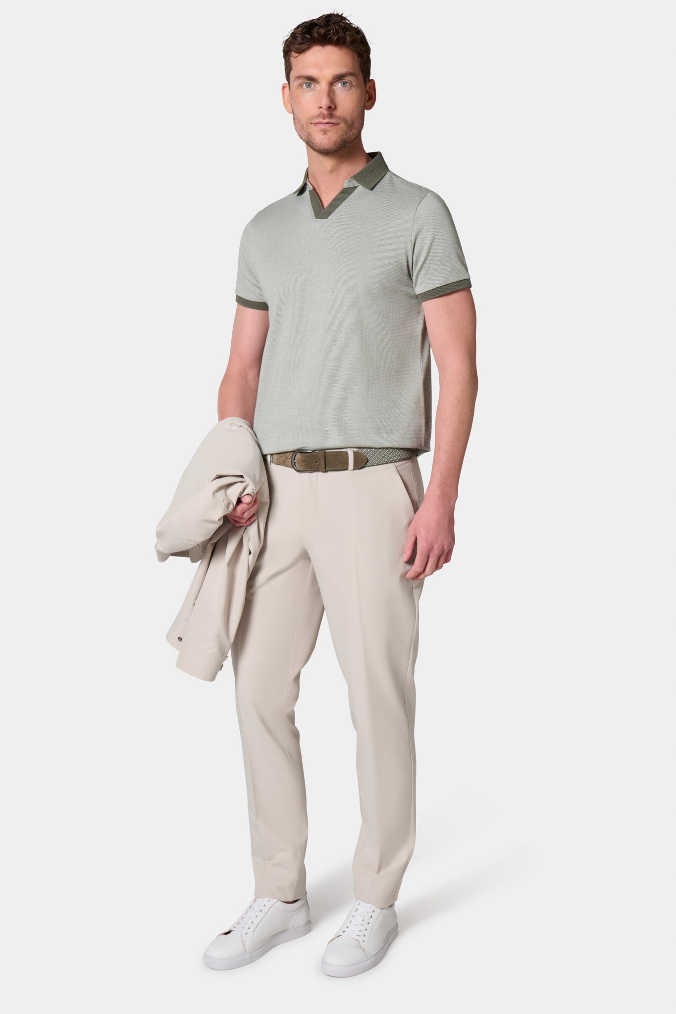 Polo Jerem, manches courtes, coupe ajustée, coloris gris