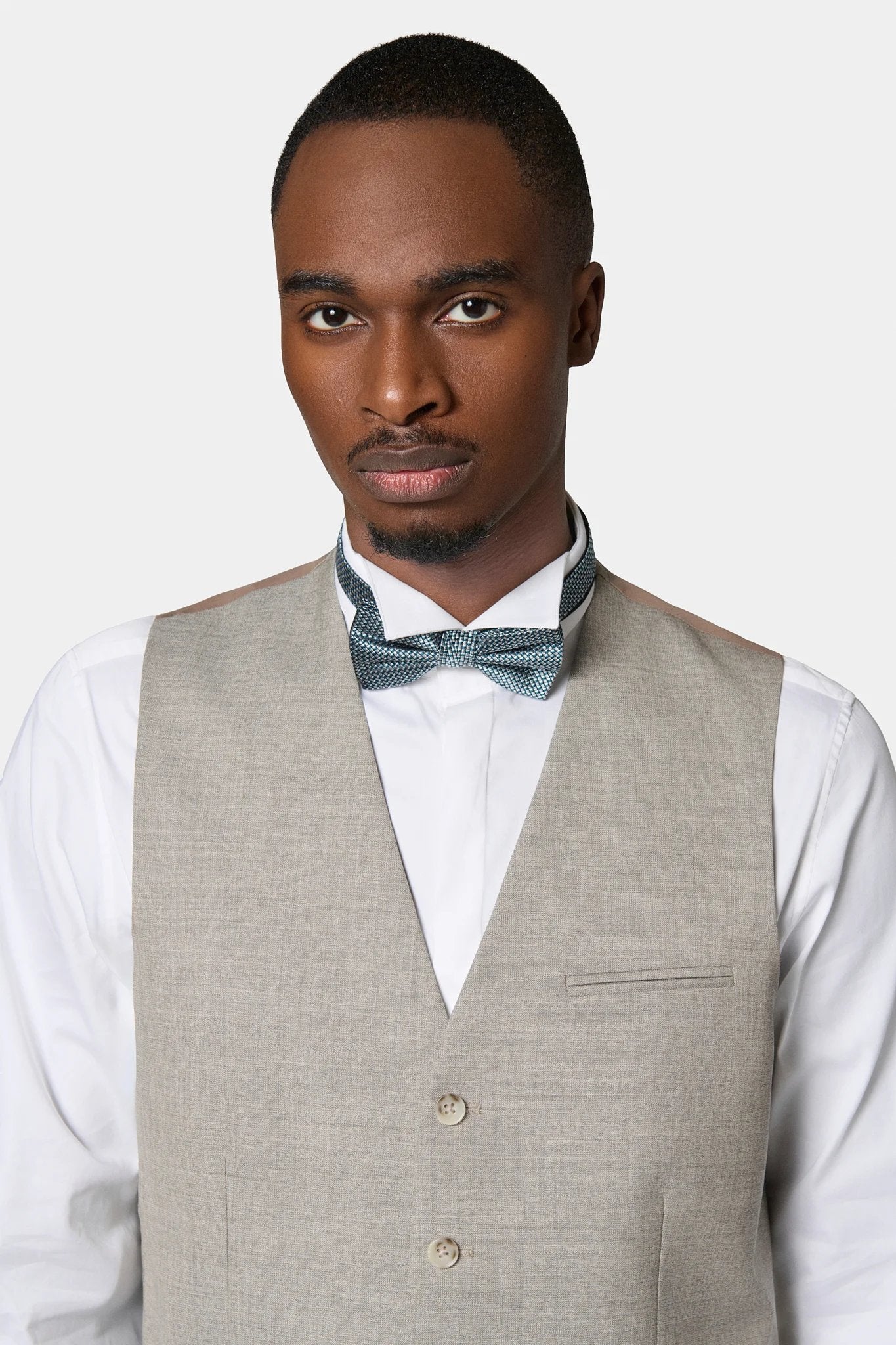 Gilet de costume, laine vierge Barberis Super 110's Jerem, simple boutonnage, entièrement doublée, coloris écru