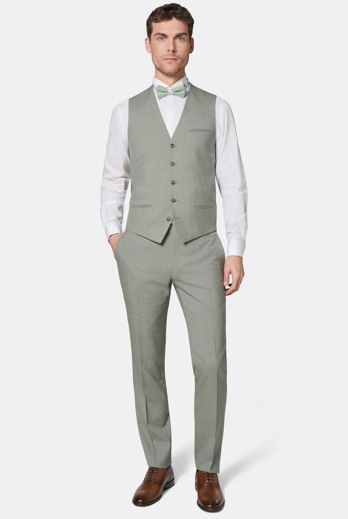 Gilet de costume, laine vierge Barberis Super 110's Jerem, simple boutonnage, entièrement doublée, coloris gris clair