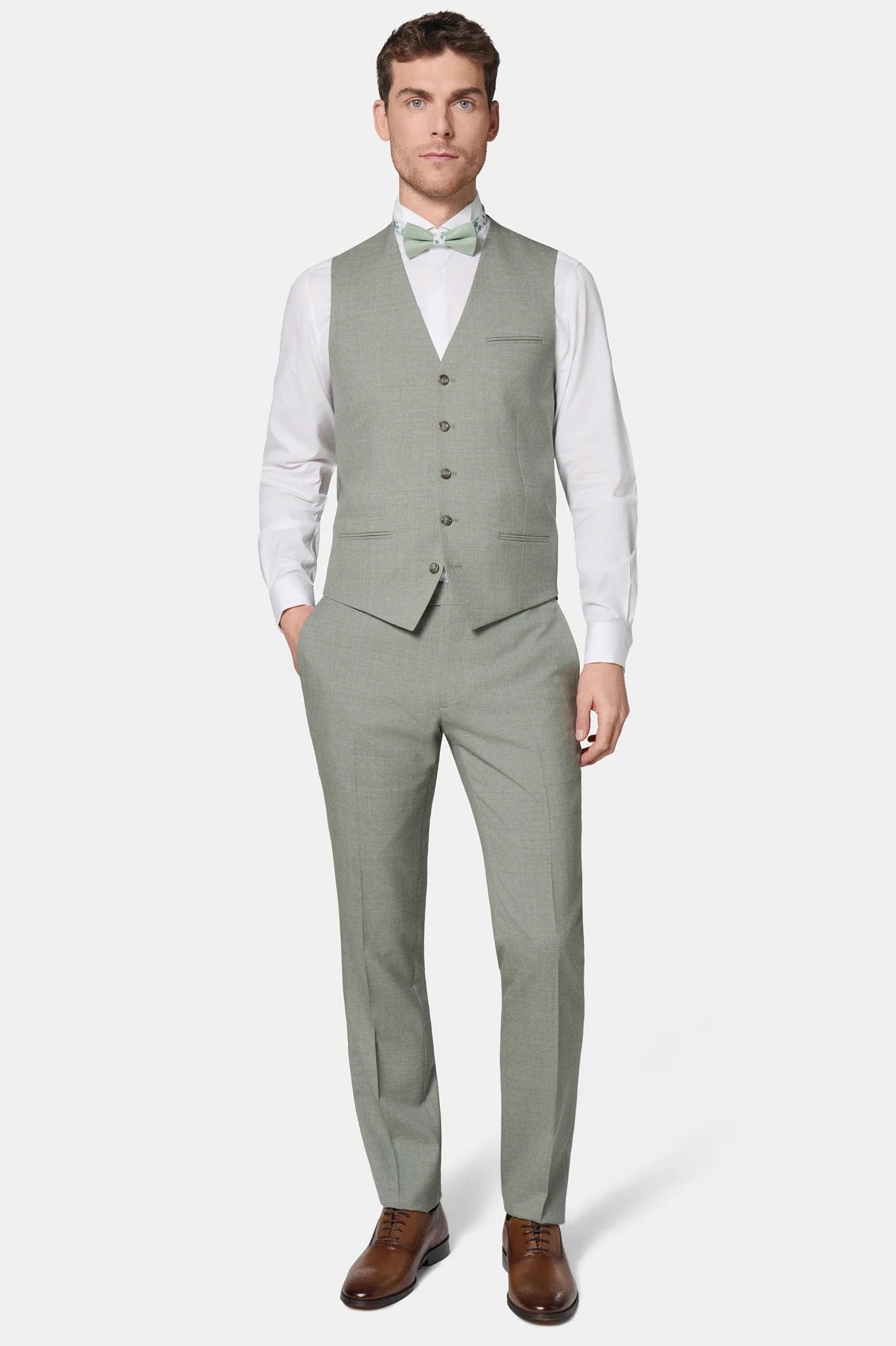 Gilet de costume, laine vierge Barberis Super 110's Jerem, simple boutonnage, entièrement doublée, coloris gris clair