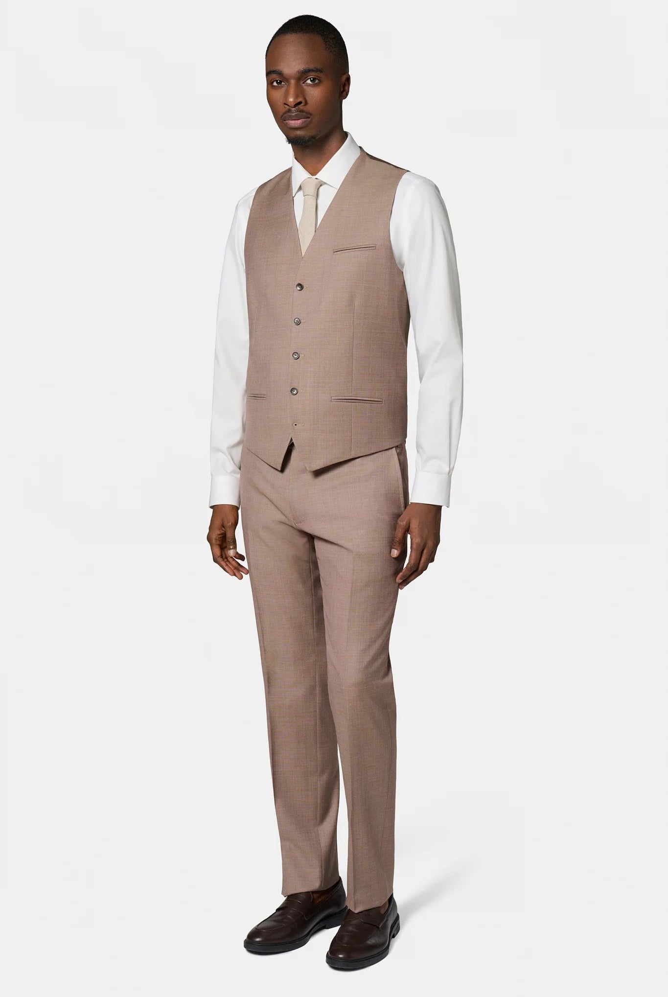 Gilet de costume en laine vierge super 120's « Natural stretch » Jerem, entièrement doublée