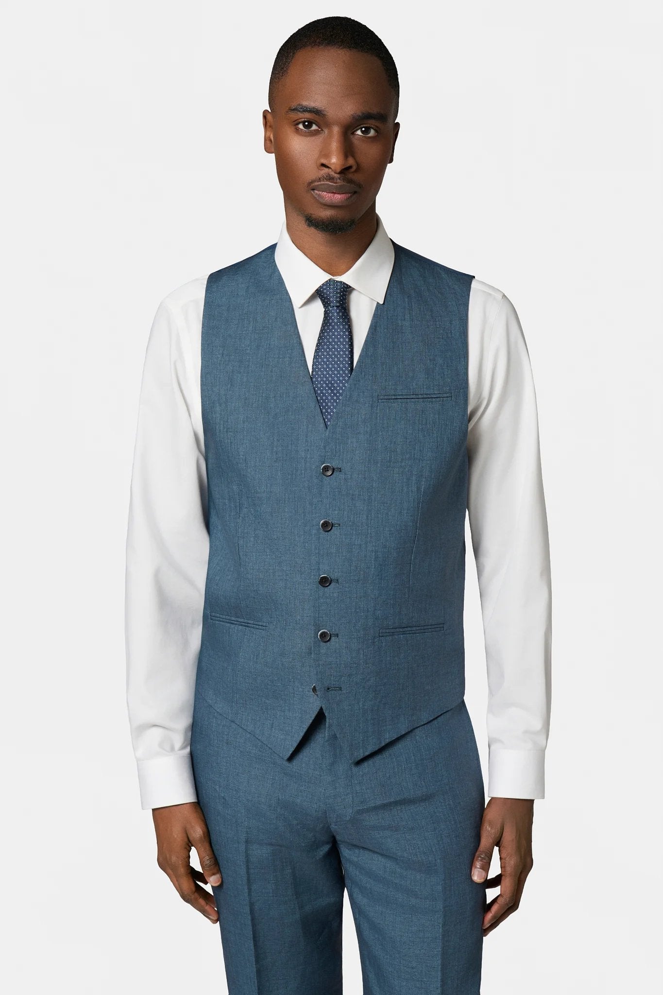 Gilet de costume en pur lin chiné, Jerem